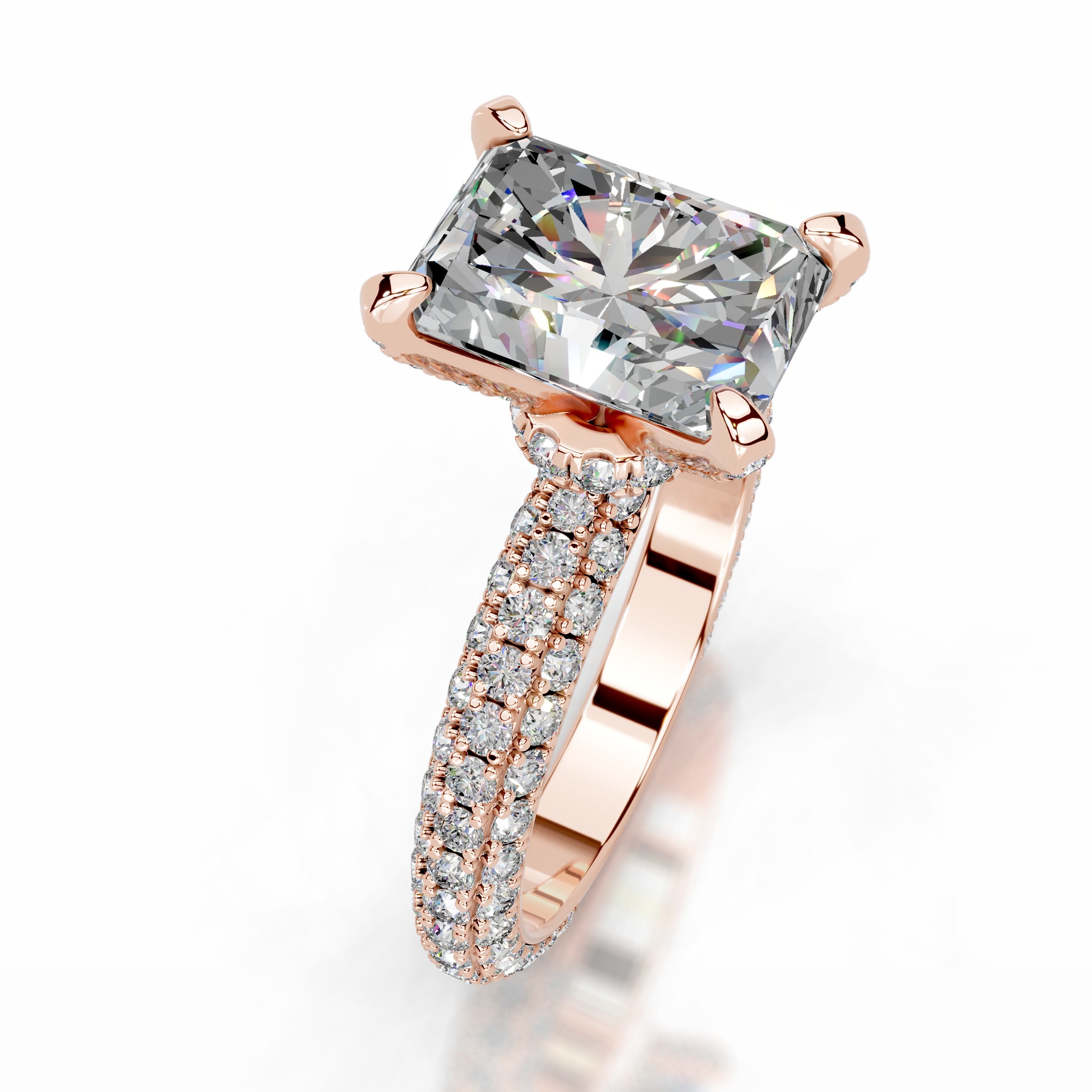 Milly Moissanite & Diamonds Ring - 14K Rose Gold、mySite、hinf8tx79