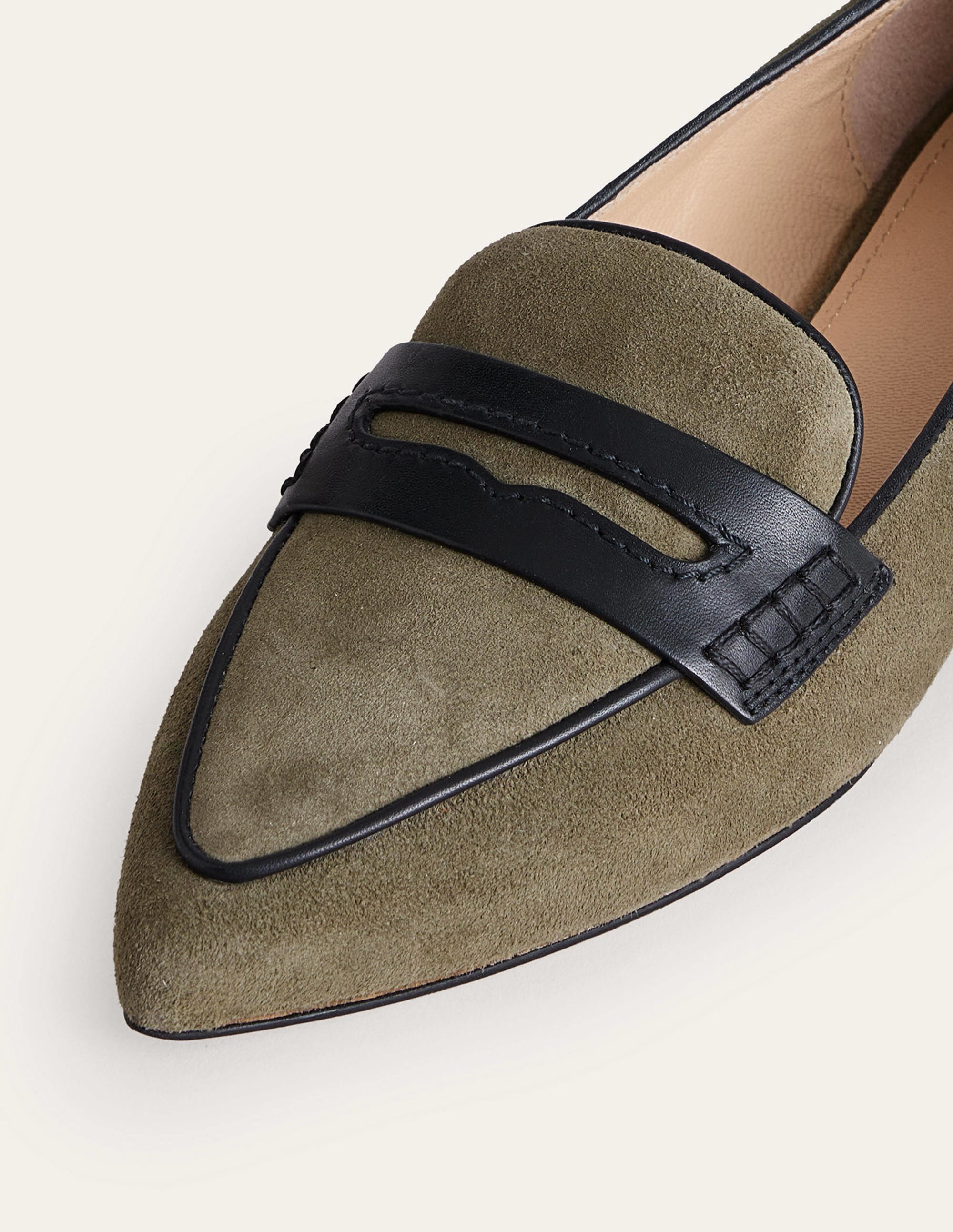  Pointed Loafers-Deep Olive Kid Suede、mySite、ashleygrahame
