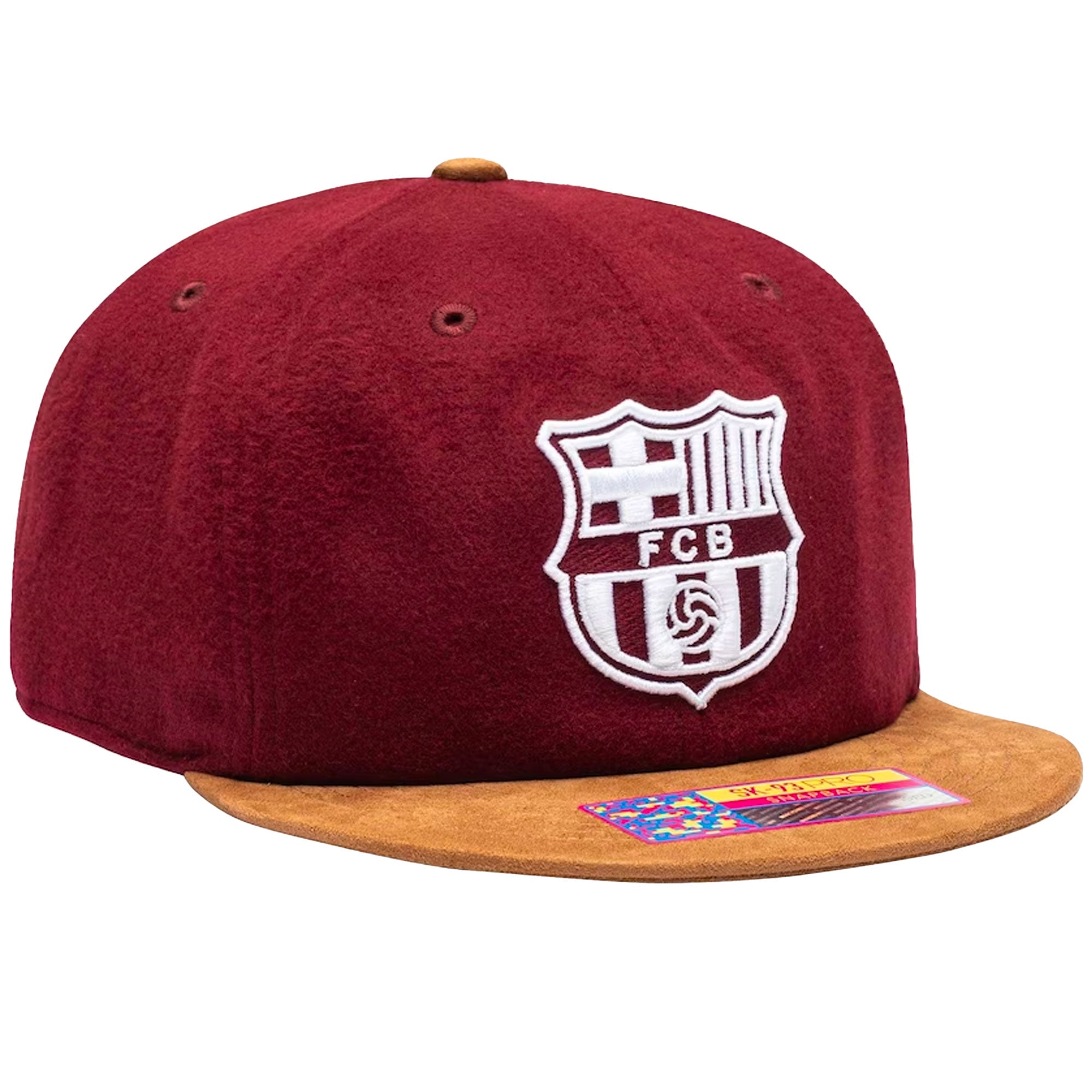 Fan Ink FC Barcelona Snapback Hat Burgundy、mySite、noshort