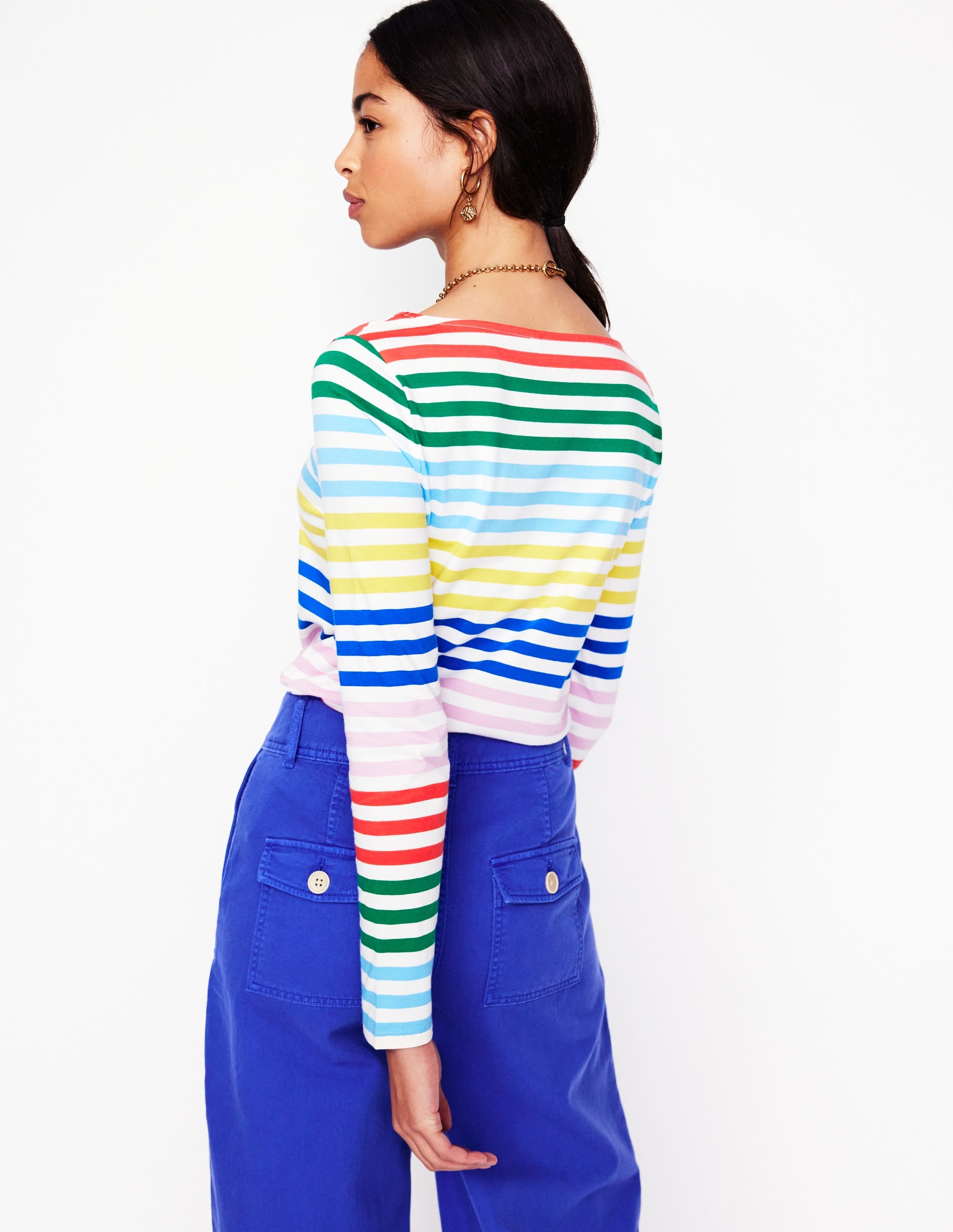  Ella Long Sleeve Breton-Banded Rainbow Stripe、mySite、ashleygrahame