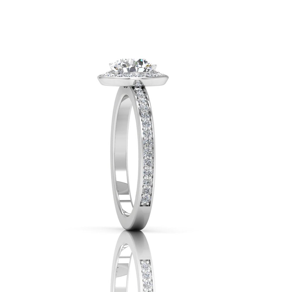 Brilliant Cut Halo Channel Set Moissanite Engagement Ring、mySite、hinf8tx79