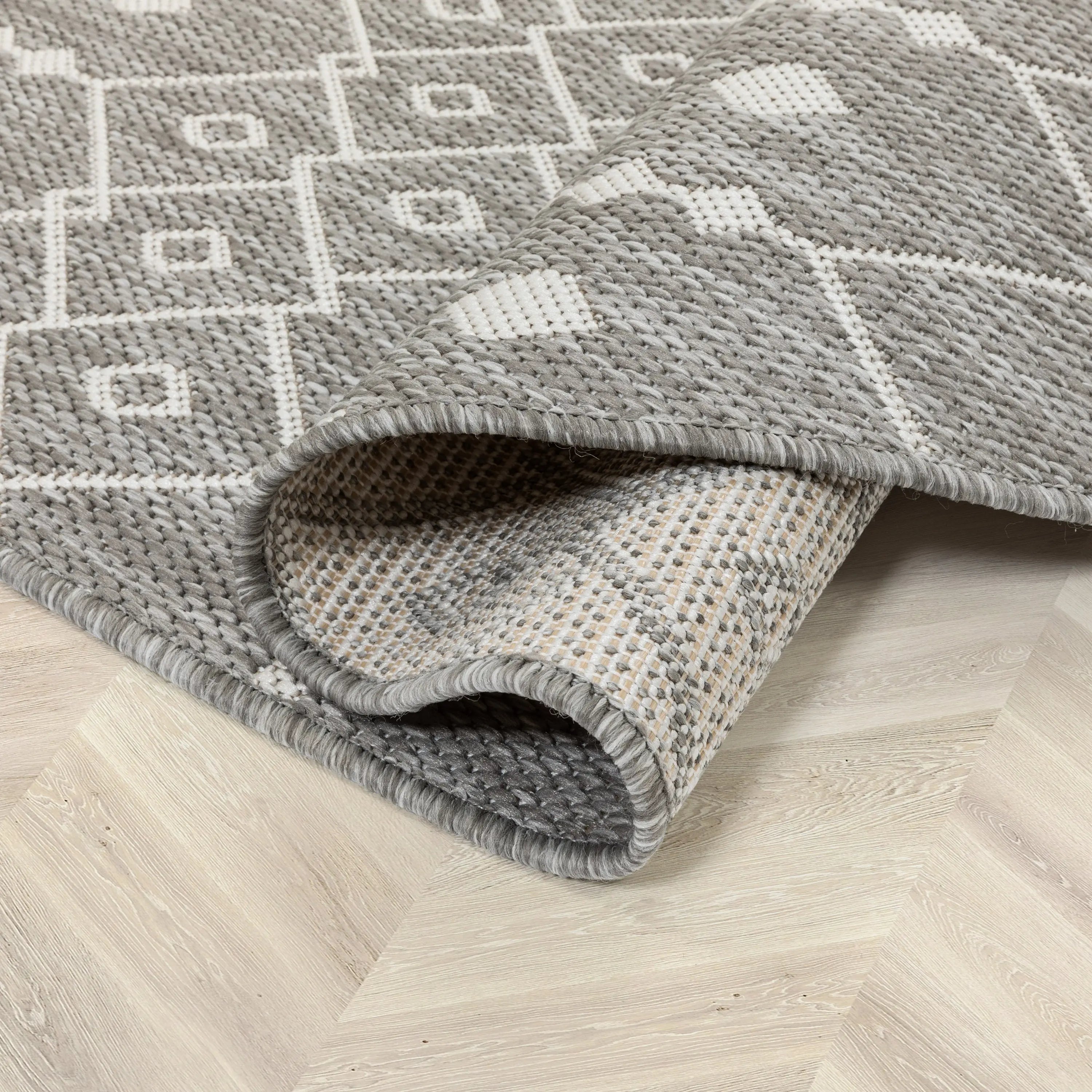 Nord Moroccan Tribal Indoor Outdoor Light Grey Flatweave Rug、mySite、gigharbornorthrealestate