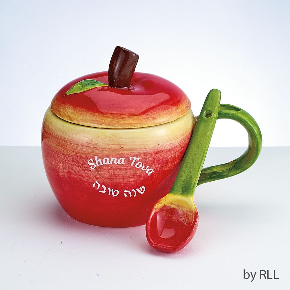 Ceramic Apple Honey Dish and Spoon Set、mySite、topwebapps