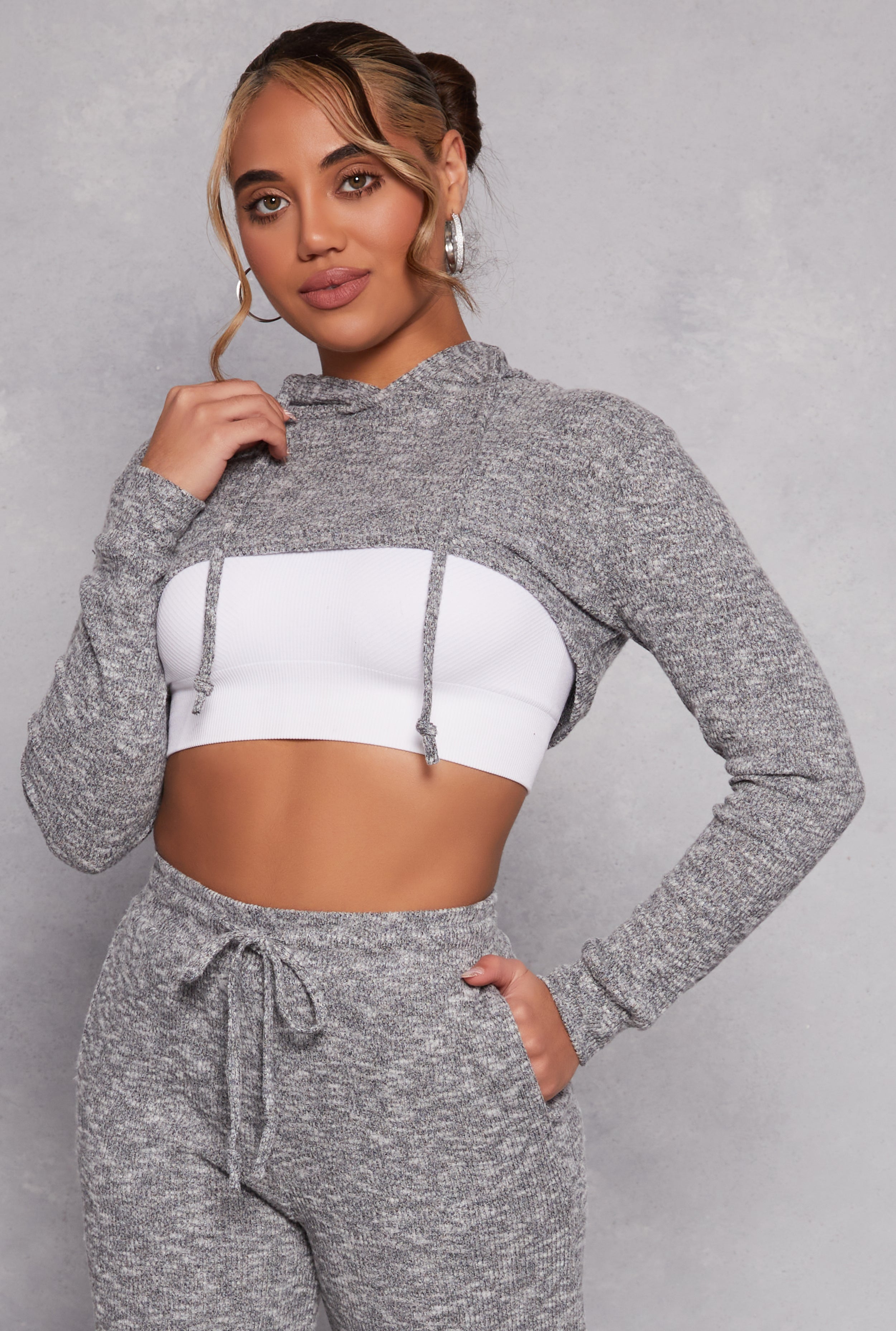 Daisy Ribbed Knit Hooded Shrug、mySite、camillekostekn