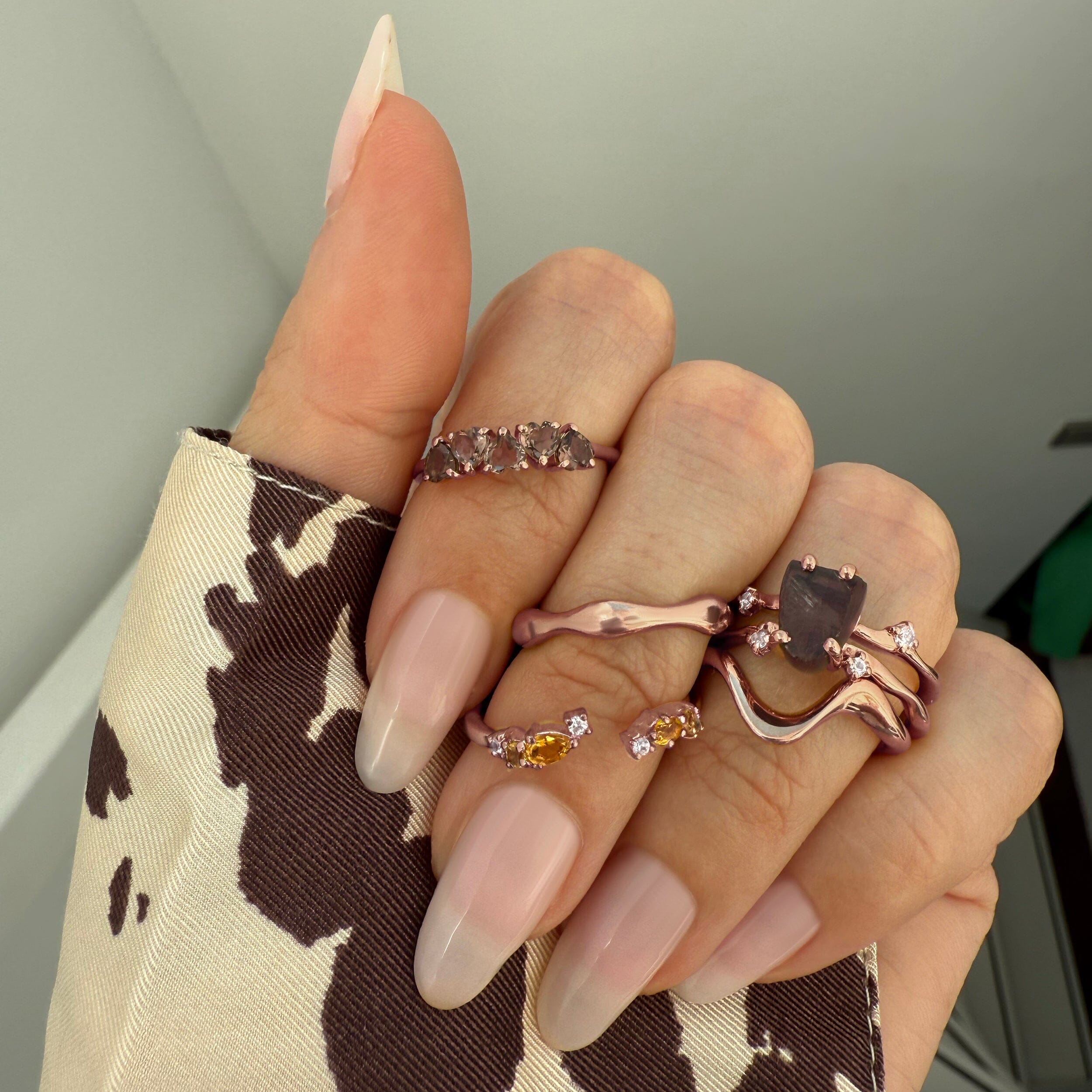 Raw Crystal Ring - Flow Smoky Quartz、mySite、hinf8tx79