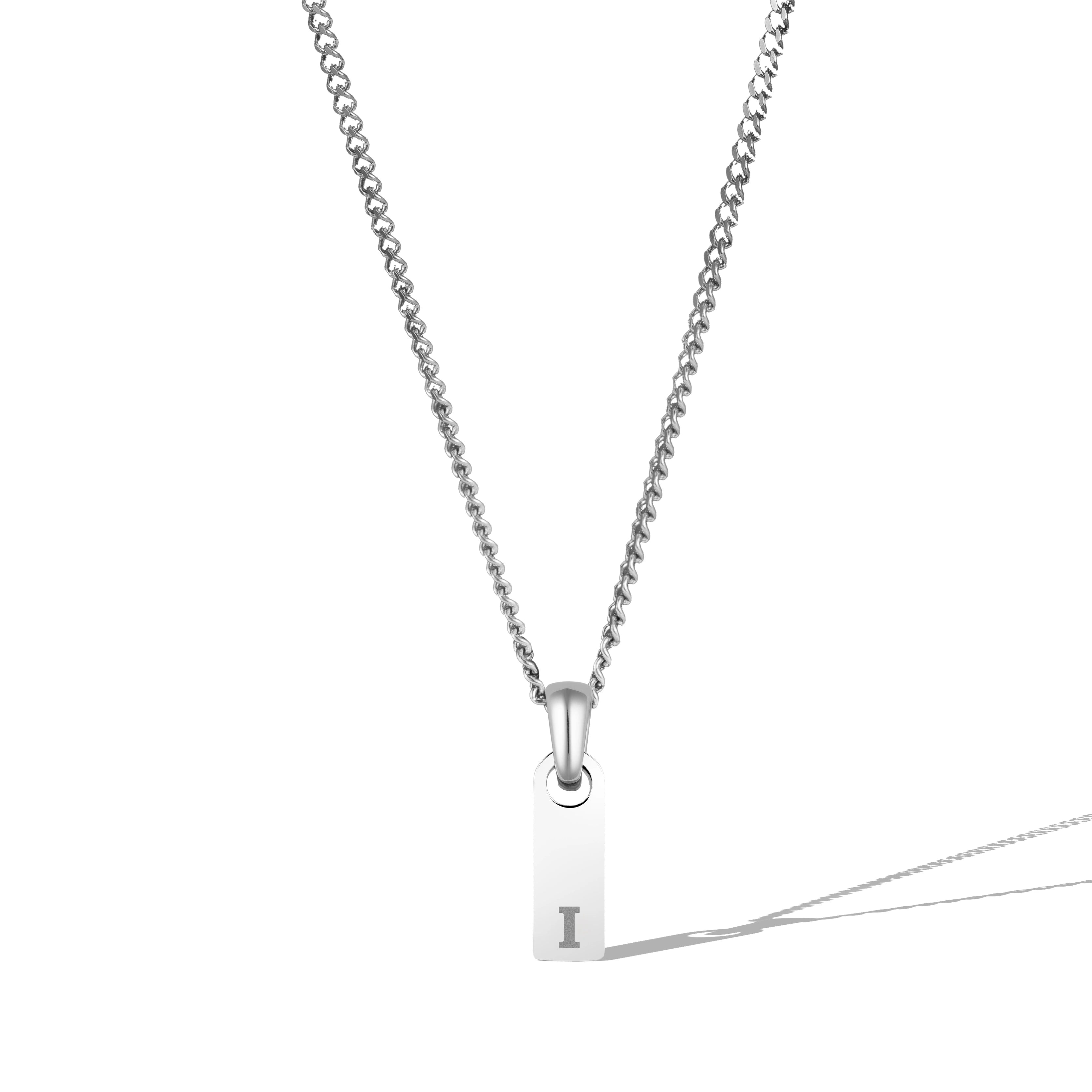 Initial Tag Necklace - Silver、mySite、botmansion