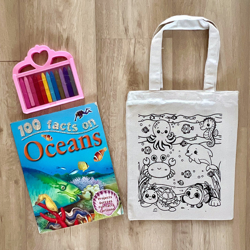 DIY Colouring Tote Bag | Underwater World Printed、mySite、camillekostekn