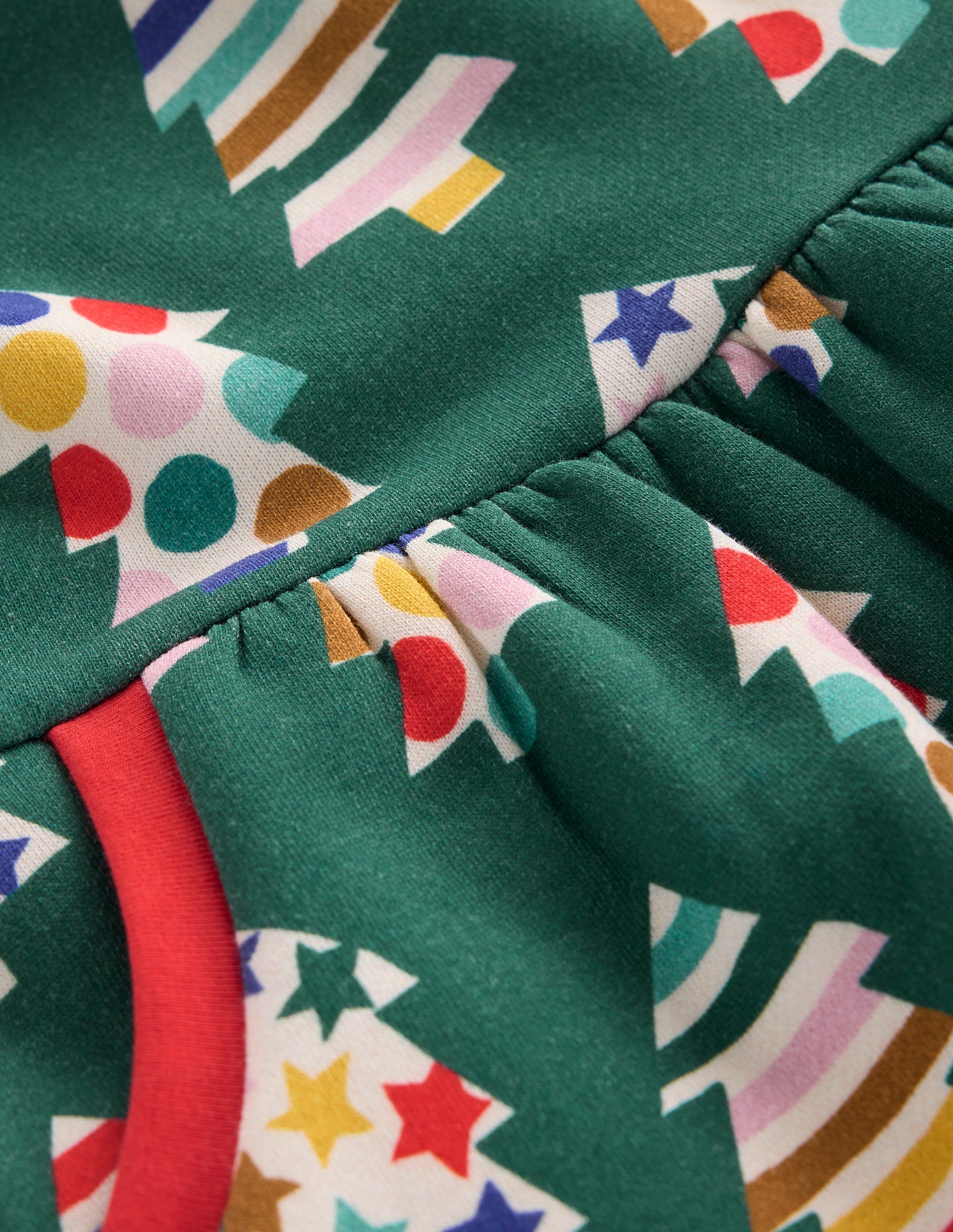  Cosy Printed Sweatshirt Dress-Jewel Green Christmas Trees、mySite、ashleygrahame