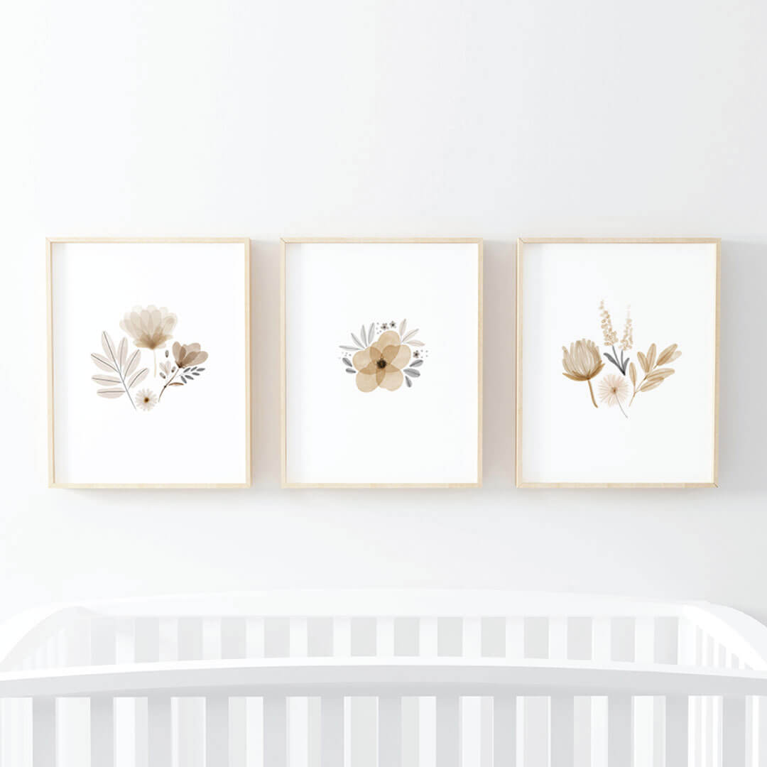  Navie's Neutral Floral Bundled Digital Nursery Wall Art、mySite、layawaytickets