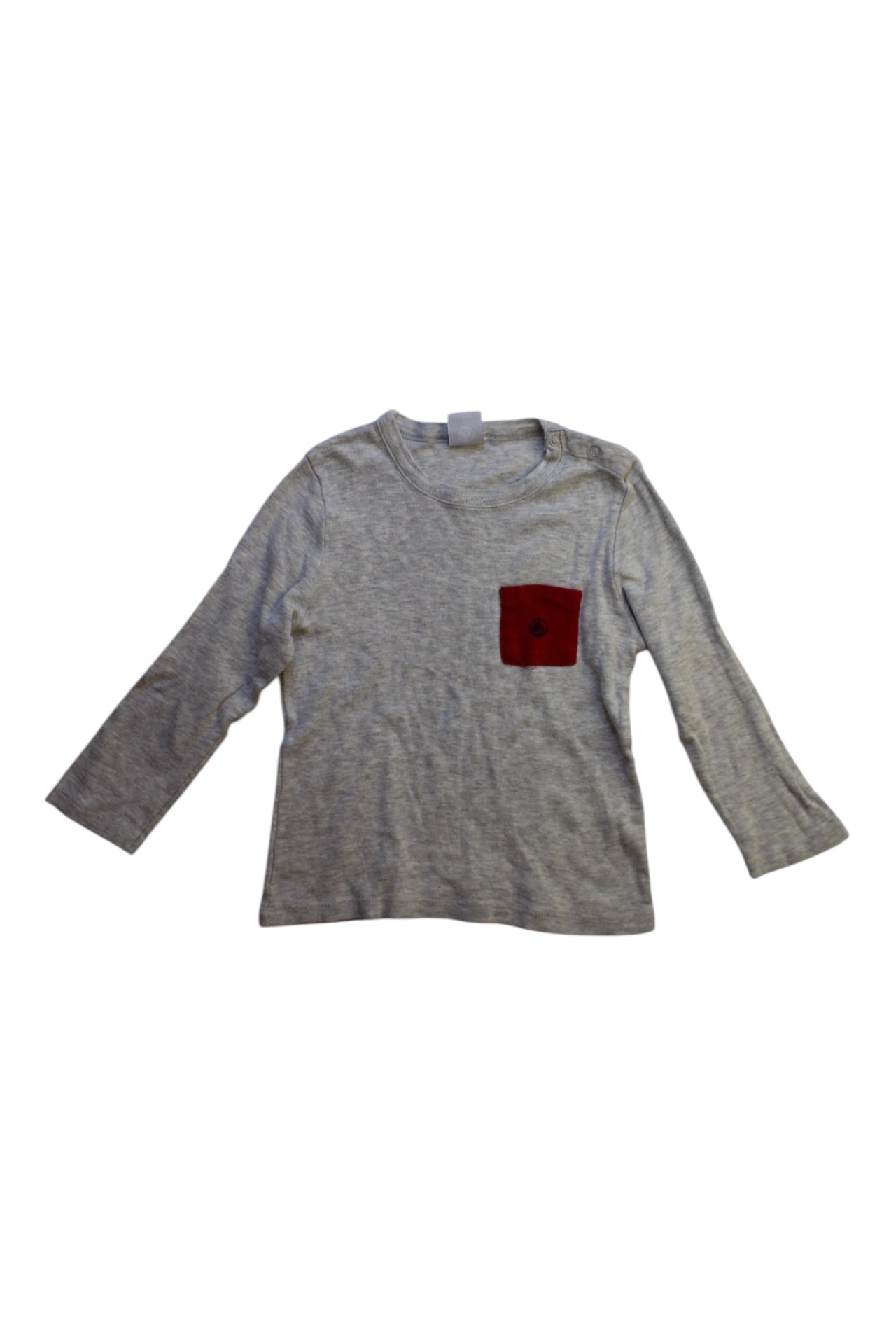 Petit Bateau Long Sleeve T-Shirt With Pocket, Size 18-24M、mySite、g9winljtr