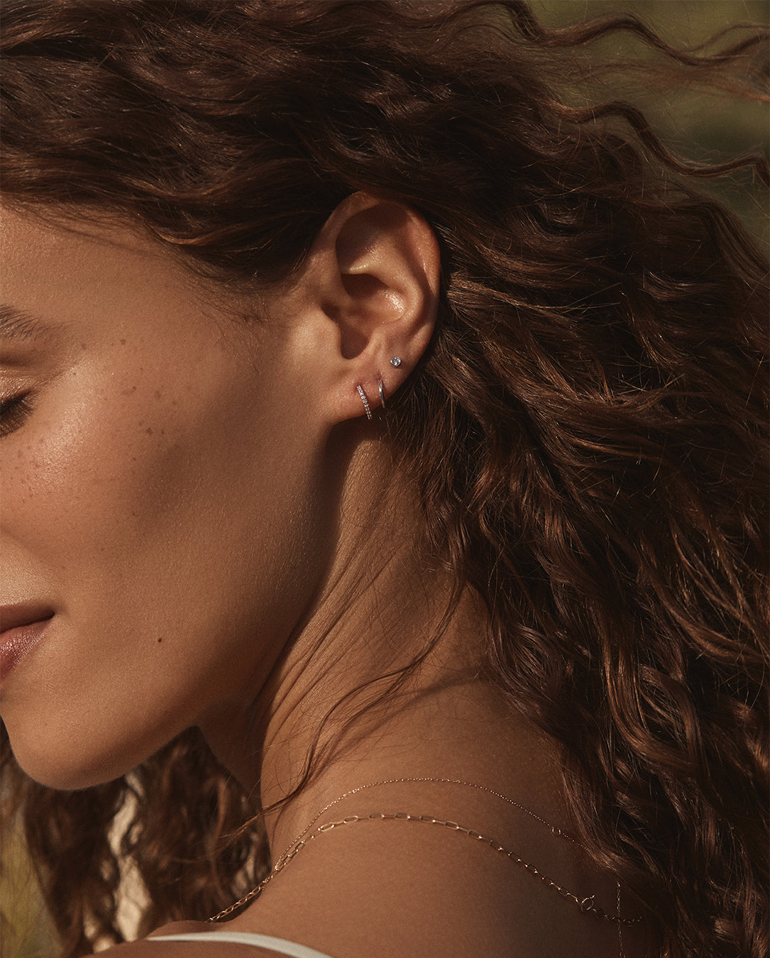 14k White Gold Diamond Pavé Huggies、mySite、hinf8tx79