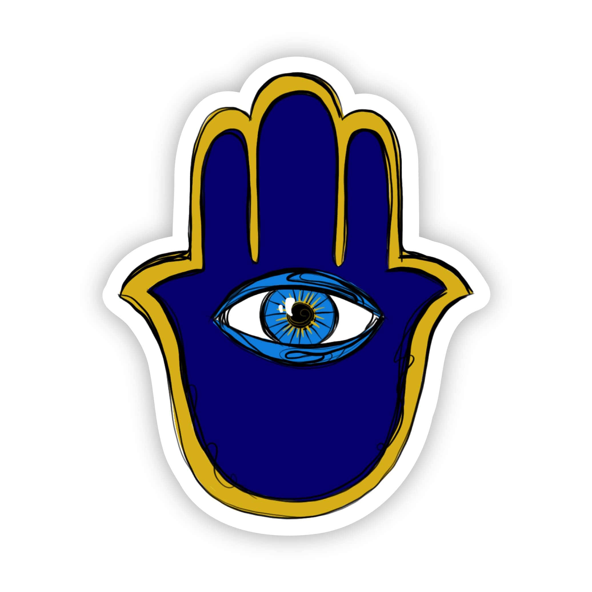  Blue Evil Eye with Hamsa Sticker、mySite、elrpsem3k