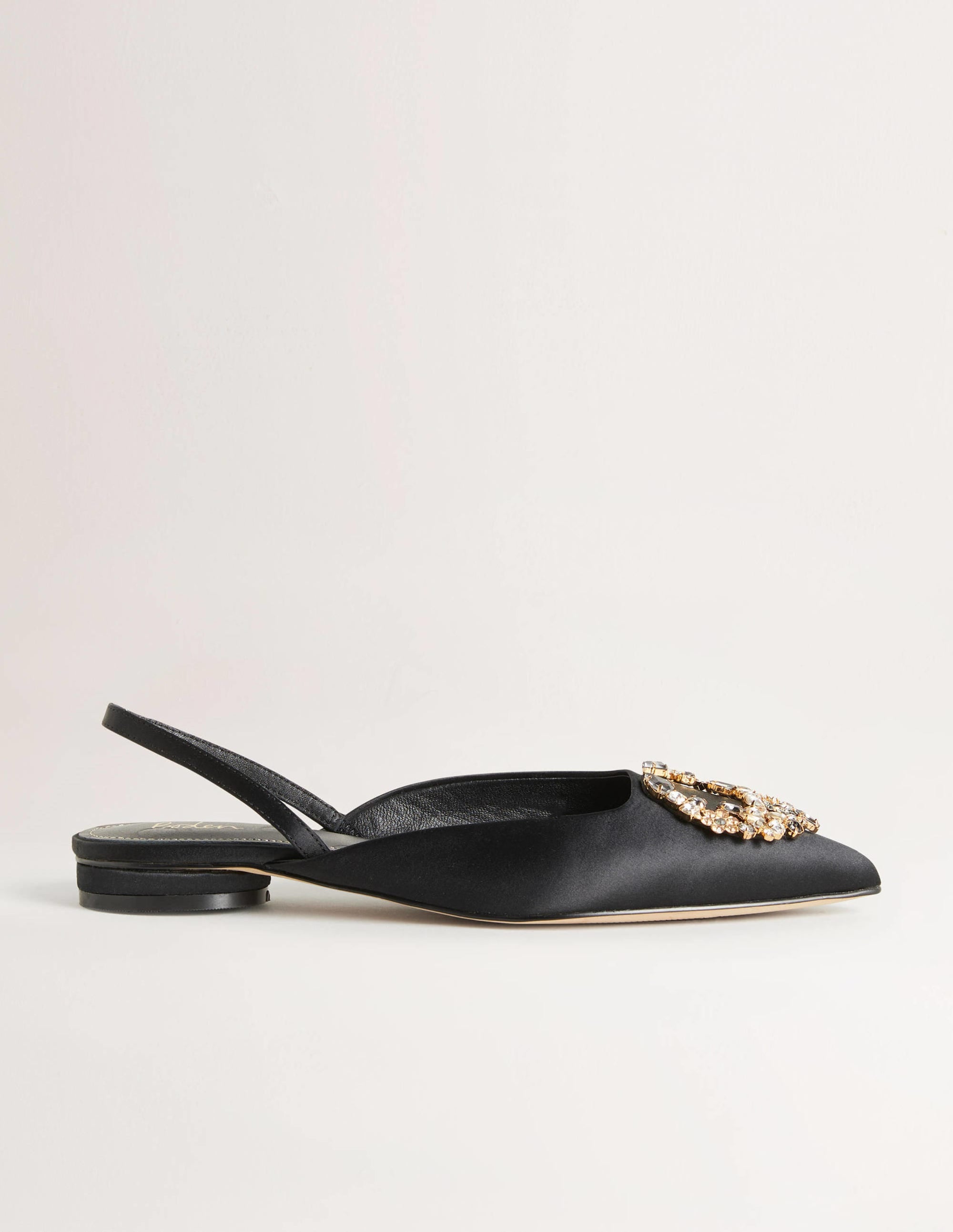  Embellished Satin Slingbacks-Black, Clear Jewels、mySite、ashleygrahame