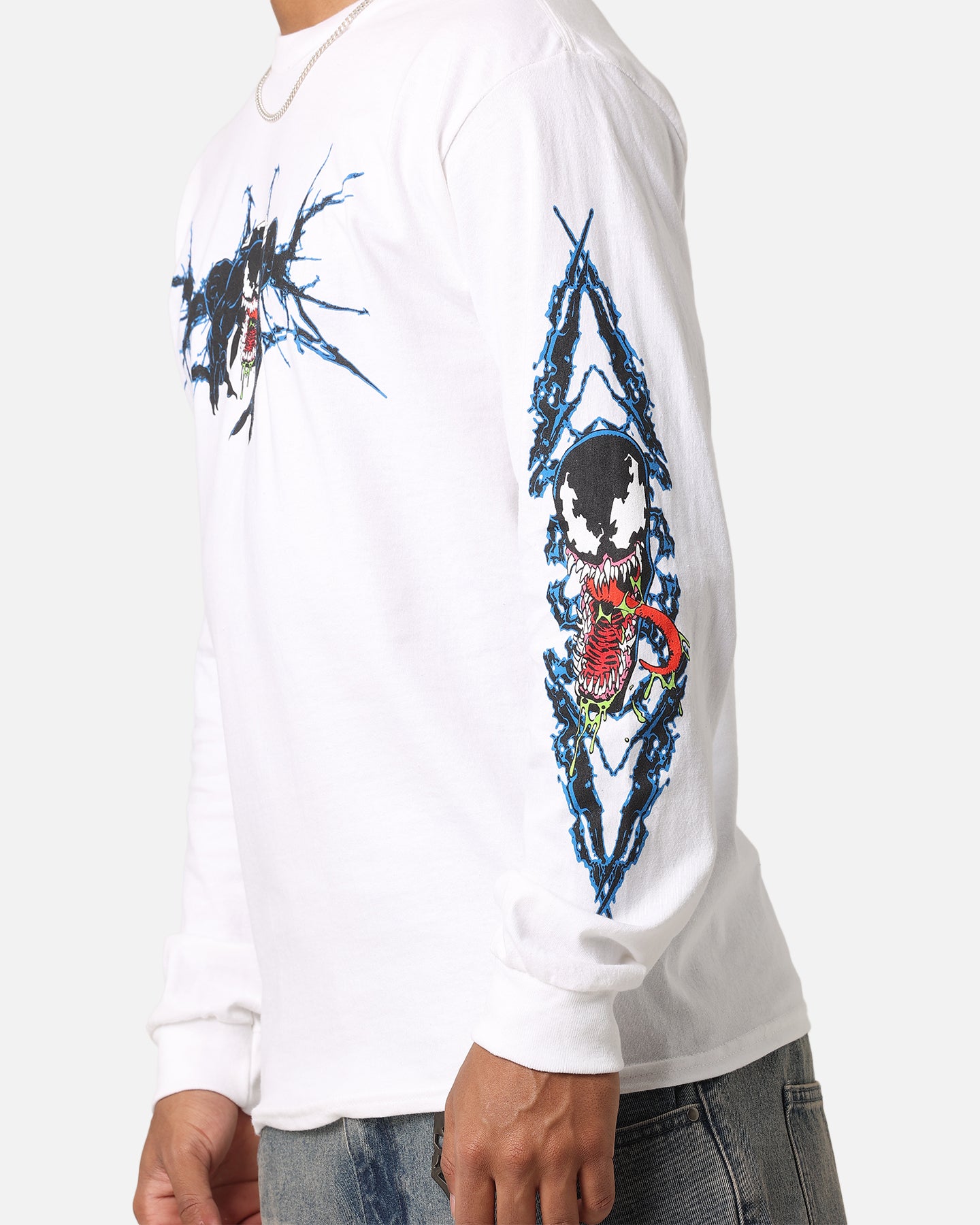 Goat Crew Marvel Spider-Man Y2K Venom Long Sleeve T-Shirt White、mySite、zt4zffjzw