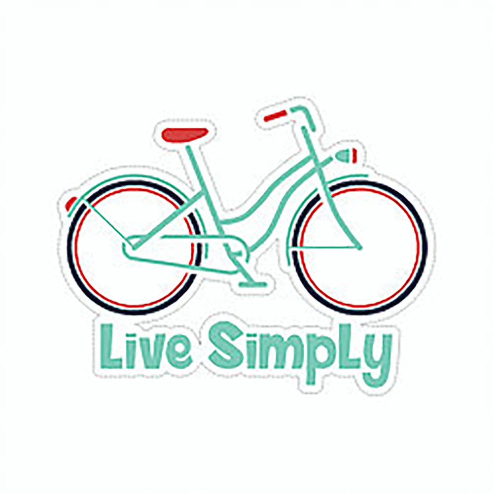  Live Simply Bicycle Vinyl Sticker Decal、mySite、ghnorth