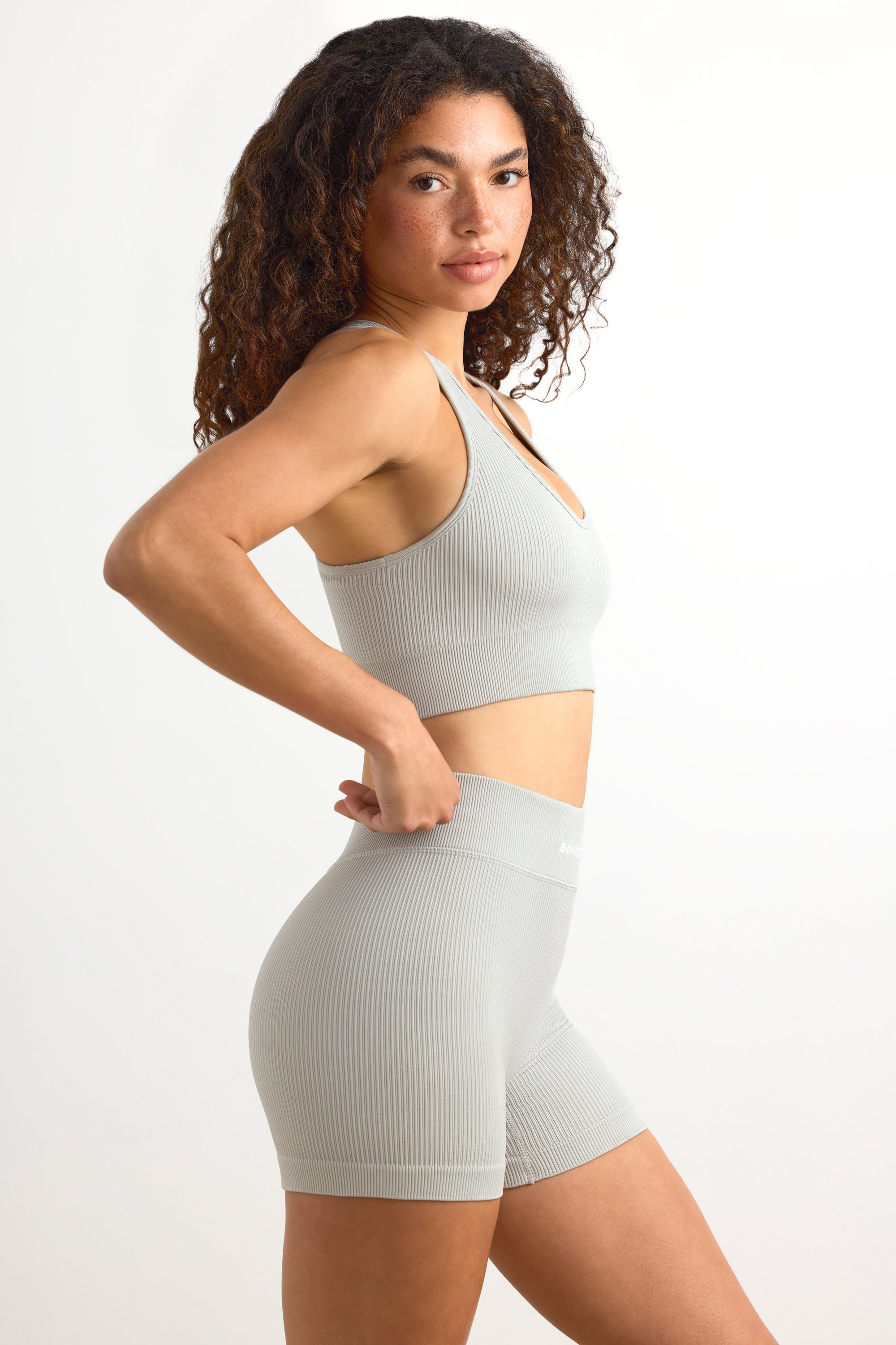 FlexiRib Mini Shorts in Grey、mySite、solidvoid