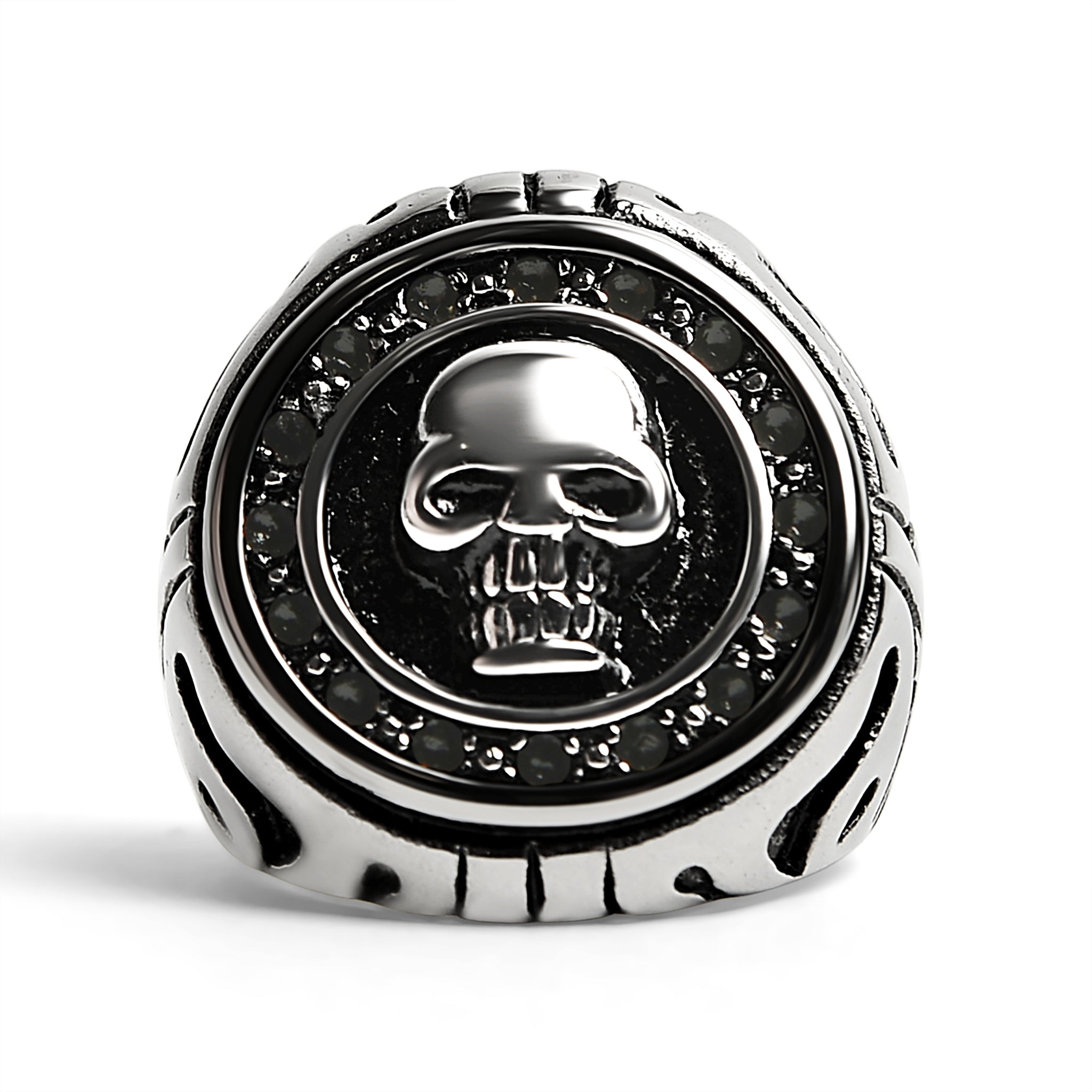 Stainless Steel Large Filigree Skull Signet Ring / SCR4012、mySite、dreamappss