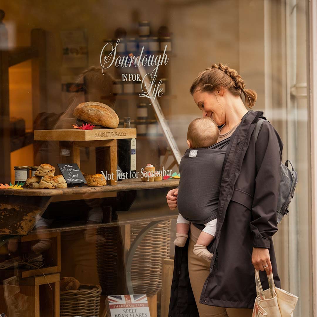  Gaia Stretchy Baby Wrap Carrier - Organic Cotton - Graphite、mySite、merchandisen