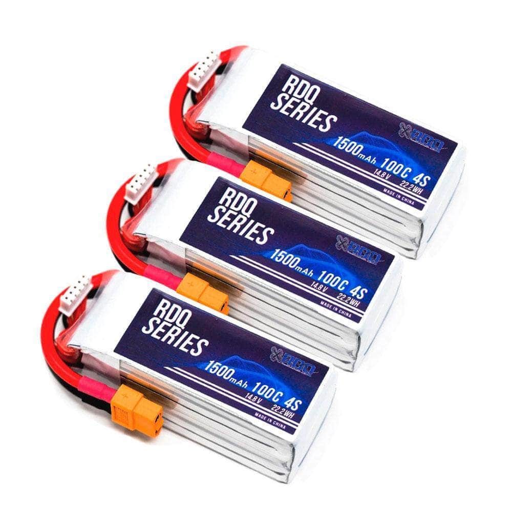  3 PACK of RDQ Series 14.8V 4S 1500mAh 100C LiPo Battery - XT60、mySite、merchandisen