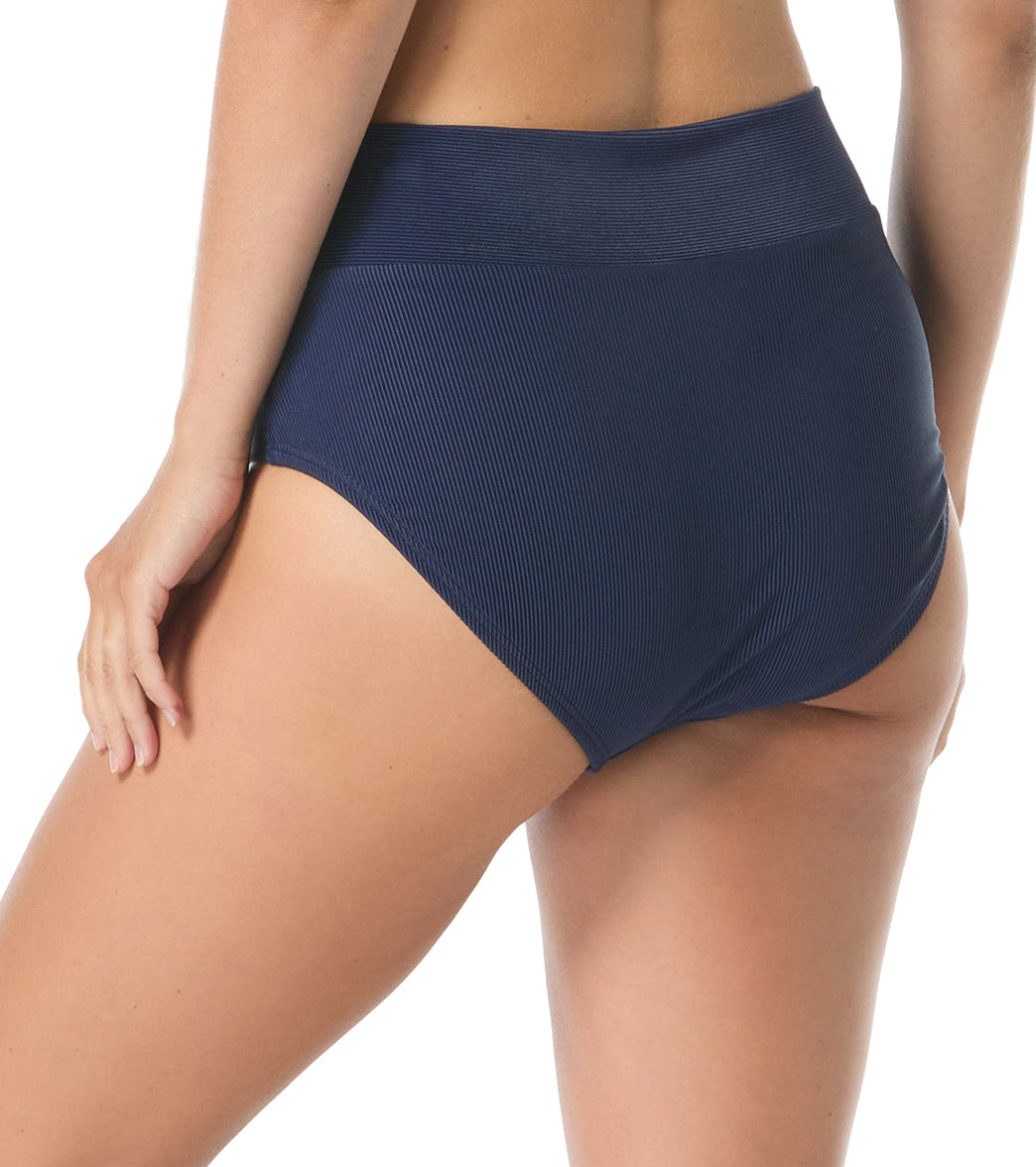 Beach House Women's Paloma Beach Solids Rib Brillance High Waist Bikini Bottm、mySite、noshort