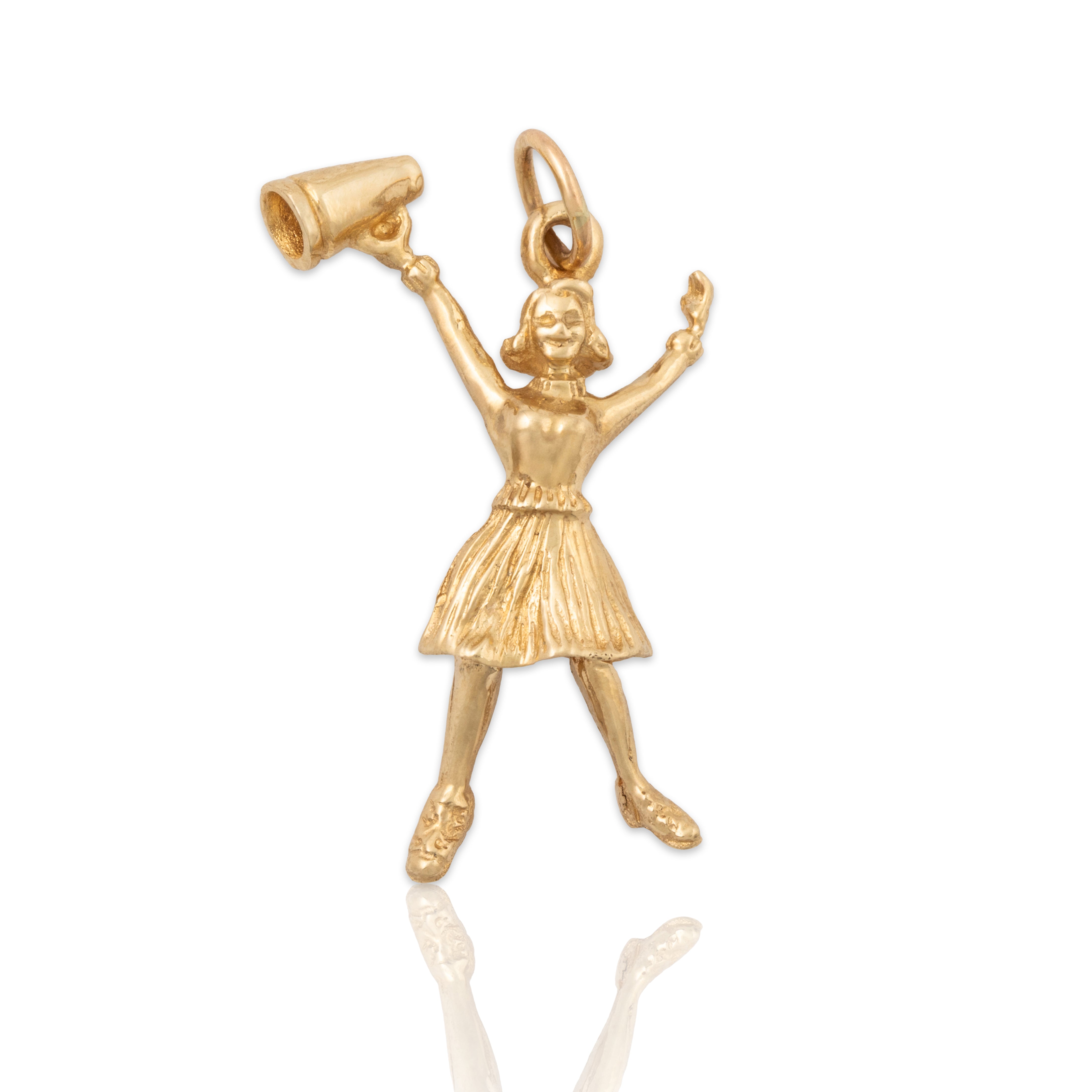 Vintage Large 14k Yellow Gold Cheerleader Charm / Pendant、mySite、hinf8tx79