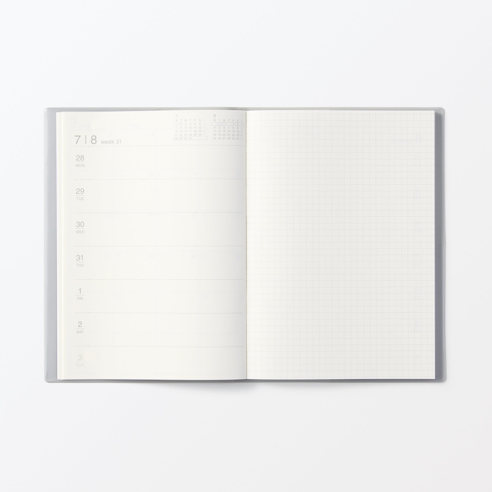  A5 No Holiday Monthly/Weekly Planner From Aug. 2025 - Mon. Start、mySite、sugarbowlscore