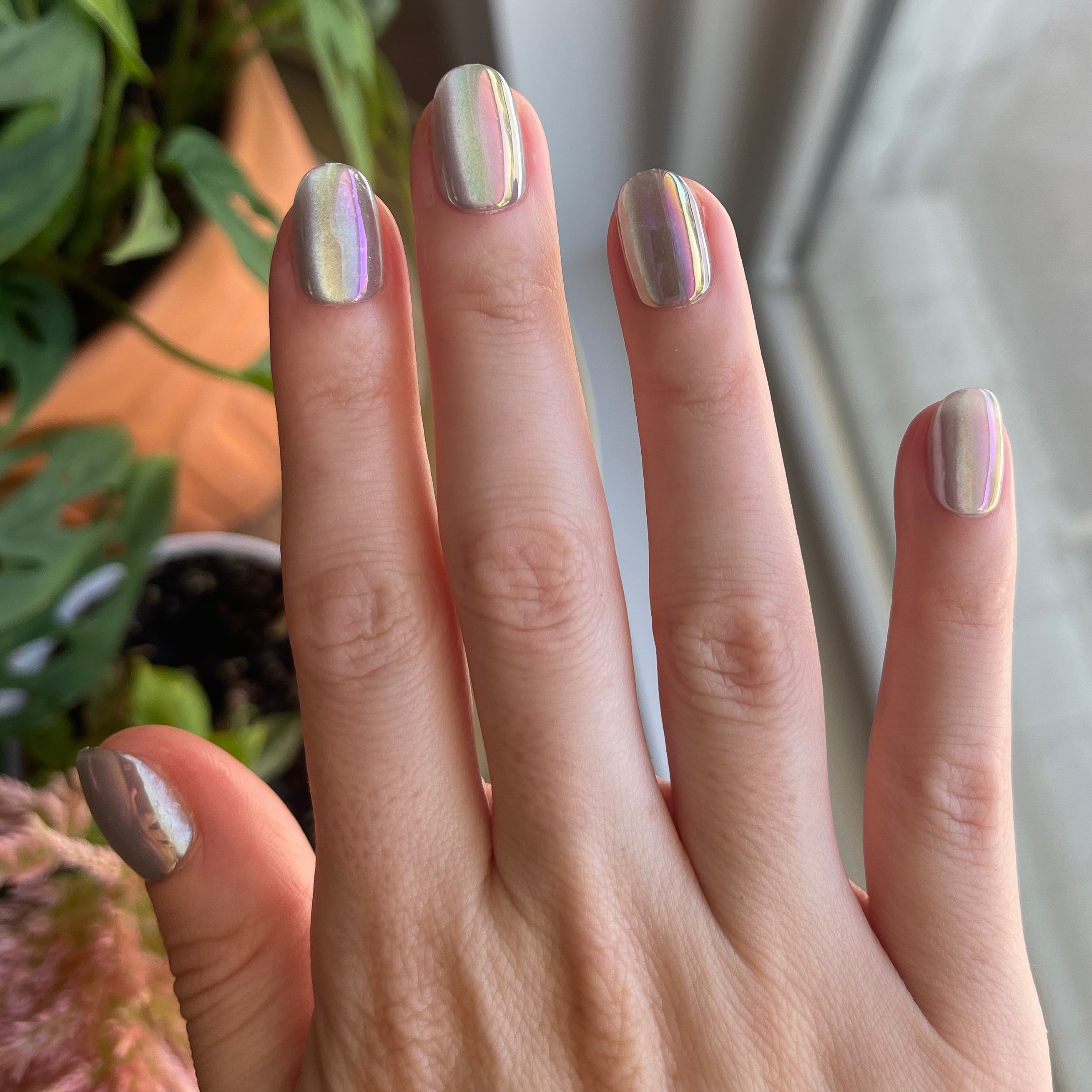 Sheer Lavender Shimmer - Press-On | Extra Short | Round、mySite、solidvoid