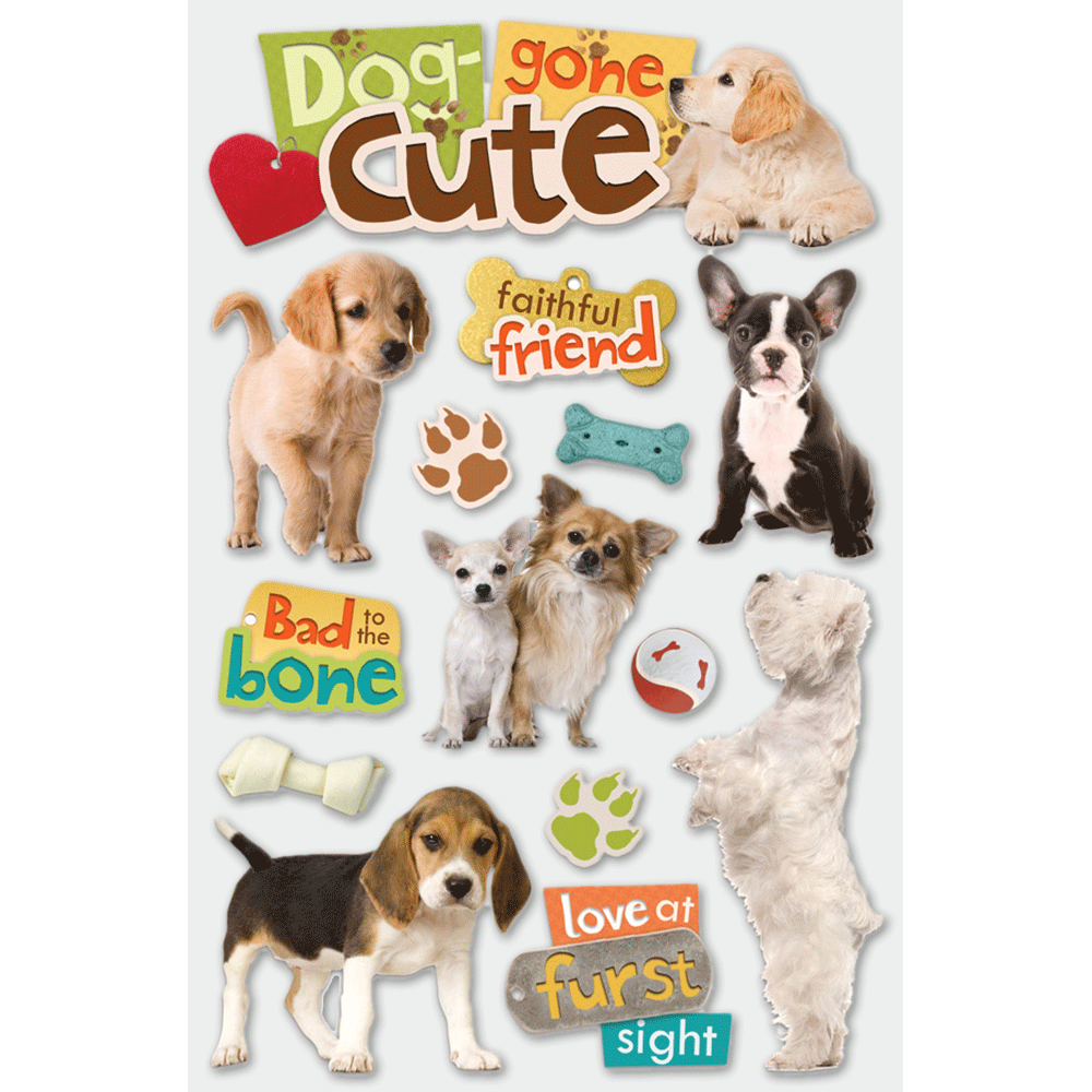 Dog Gone Cute 3-D Stickers、mySite、ghnorth