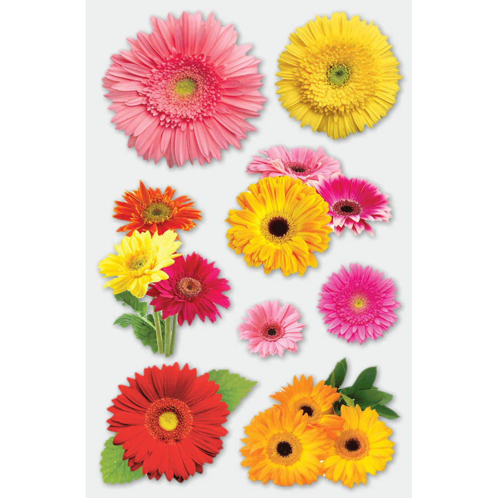  Gerbera Daisies 3-D Stickers、mySite、ghnorth