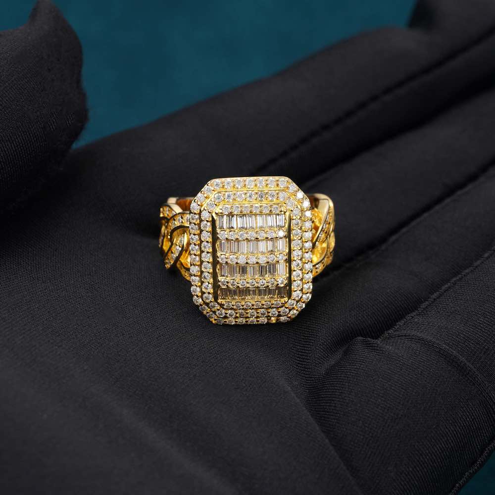Moissanite Signet Miami Cuban Link Ring 14K Gold、mySite、hinf8tx79