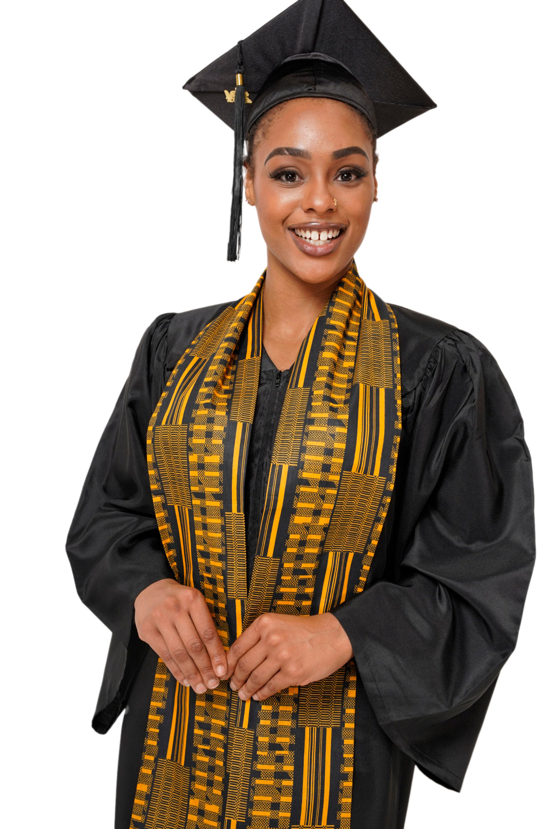Gold Kente African Print Graduation Stole/Sash DP4091S1、mySite、solidvoid