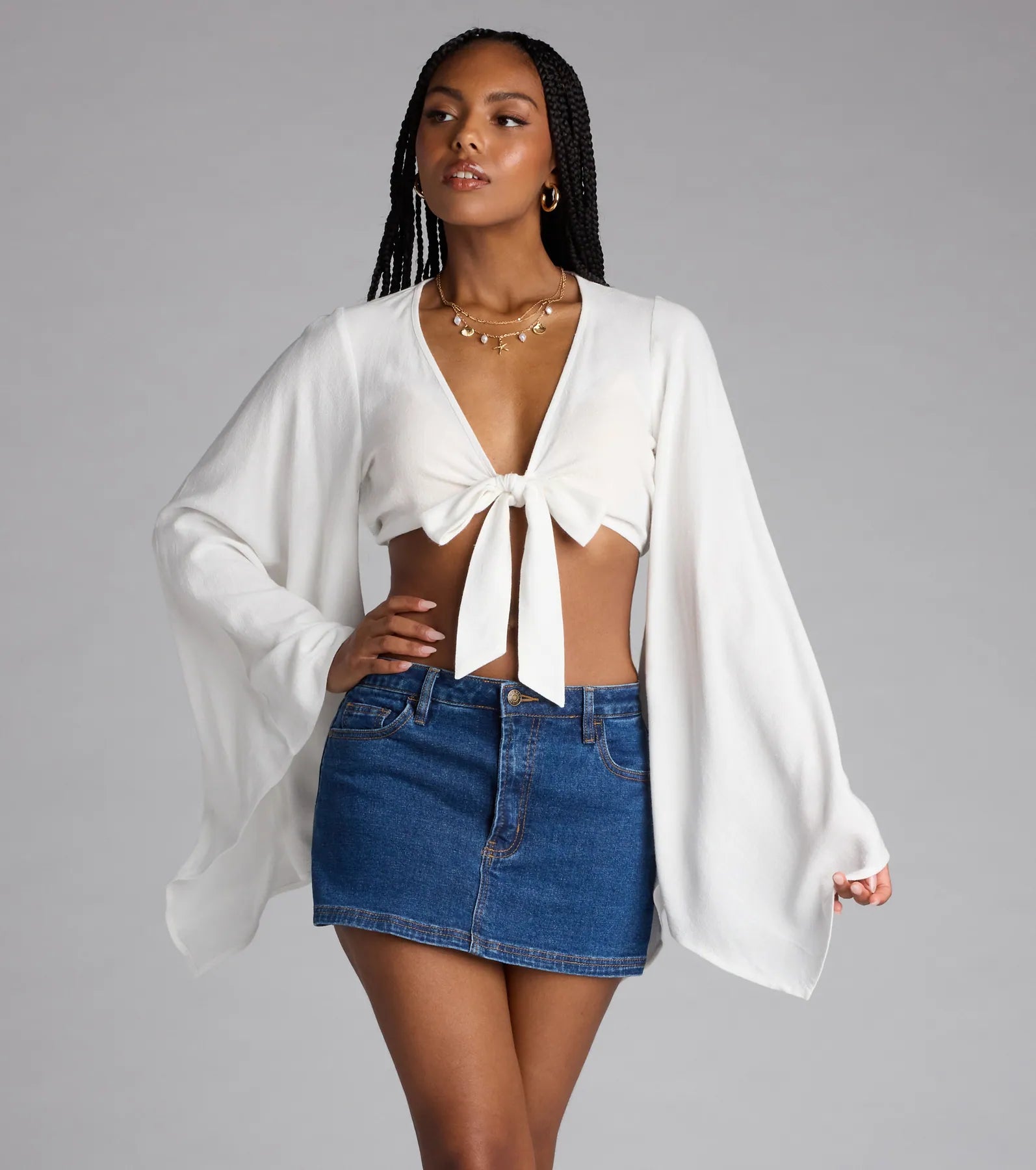  Meet For Golden Hour Tie-Front Top、mySite、justintrudeaud