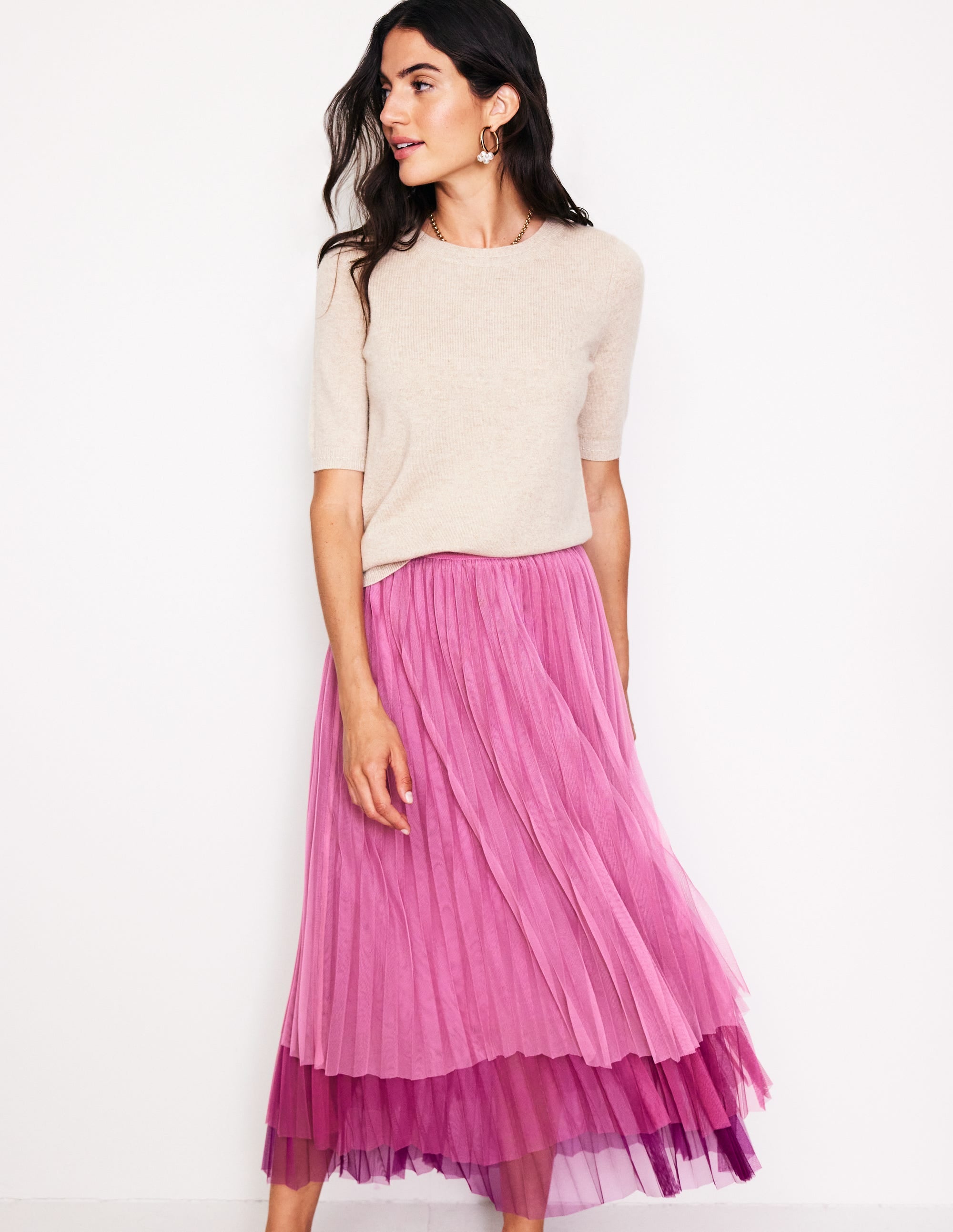  Tulle Tiered Maxi Skirt-Pink、mySite、ashleygrahame
