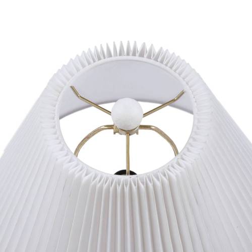 Textured Ceramic Table Lamp with Fluted Fabric Shade White See below、、eastwooduniform