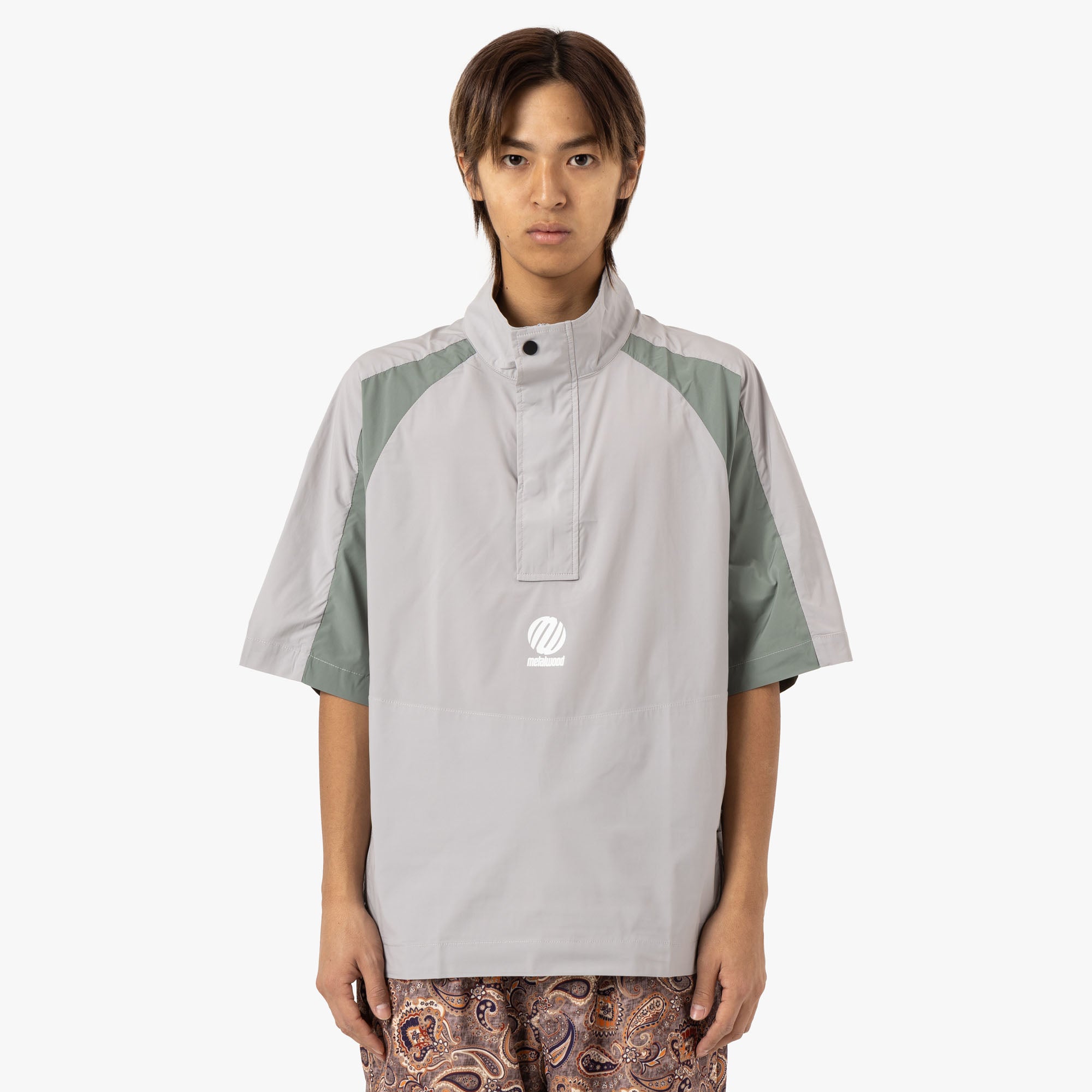  Metalwood Short Sleeve Paneled Wind Shirt Titanium / Sage、mySite、merchandisen