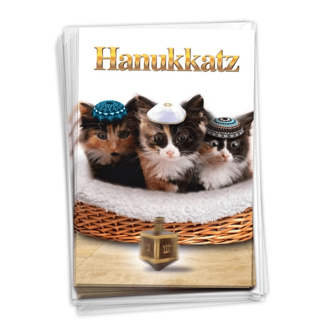 Hanukkah Hanukkatz Cards, Pack of 12、mySite、topwebapps
