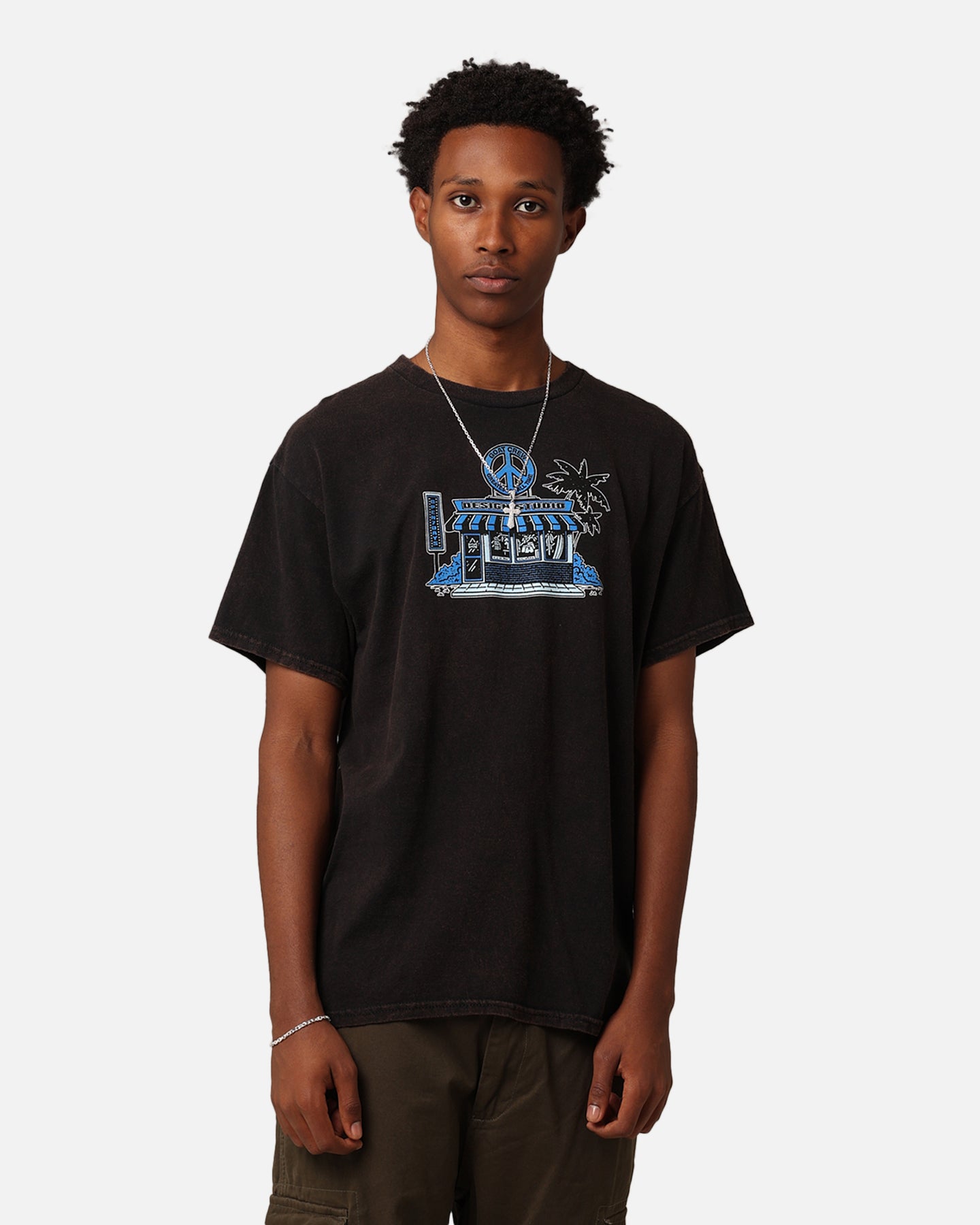 Goat Crew Design Studios Peace T-Shirt Black Wash、mySite、zt4zffjzw