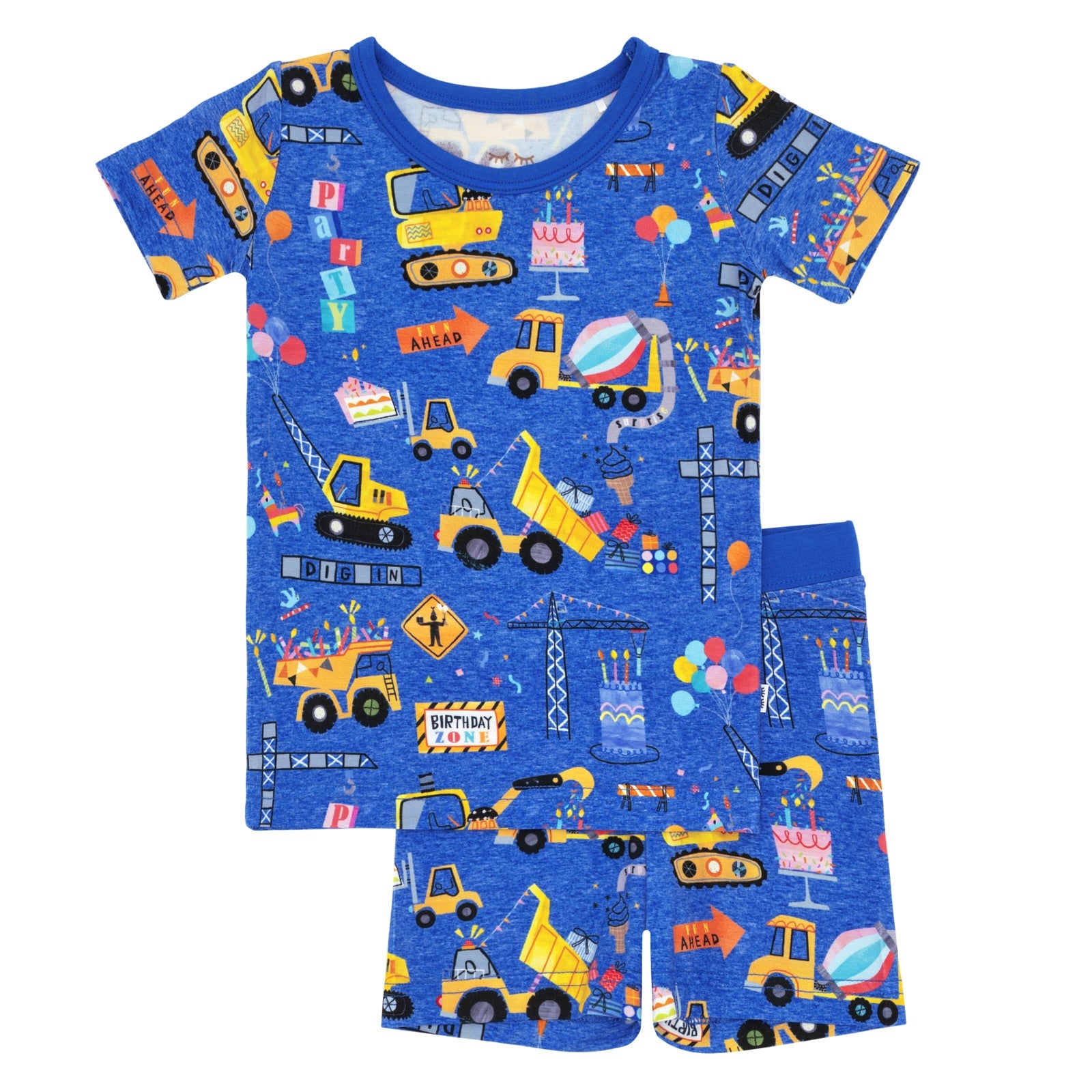 Birthday Builders Two-Piece Short Sleeve & Shorts Pajama Set、mySite、g9winljtr