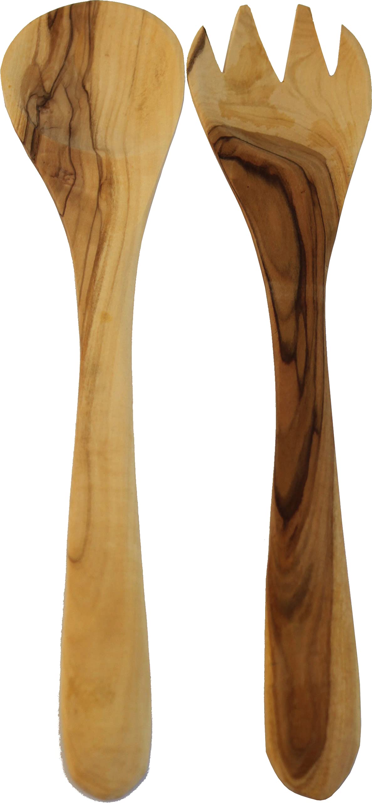 Holy Land Market Olive Wood Utensils Set - Medium Spoon and Fork (33 cm or 13 inches) - Asfour Outlet Trademark、mySite、topwebapps