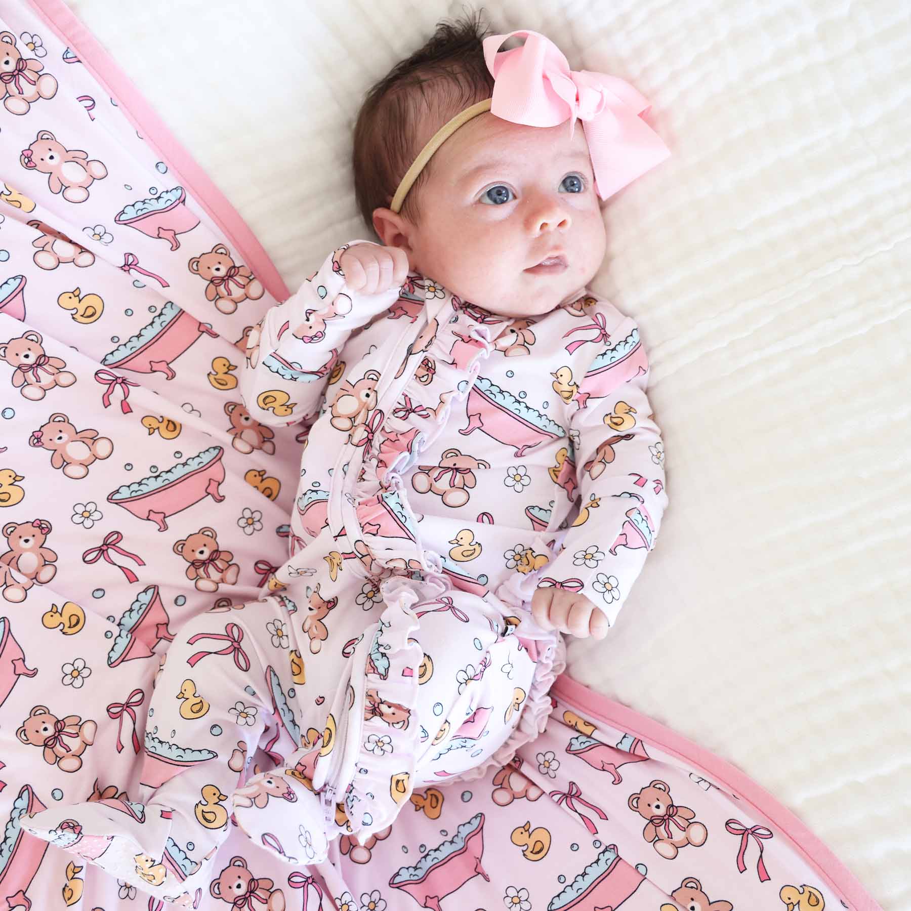  Bathtime Besties Ruffle Zipper Footie | Pink、mySite、layawaytickets