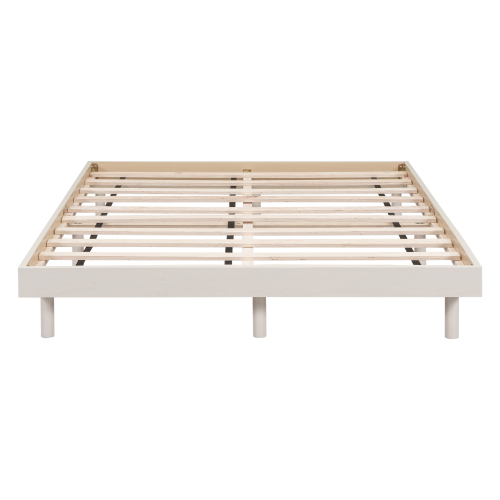 Modern Design Full Floating Platform Bed Frame for White Washed Color、、xpatfood