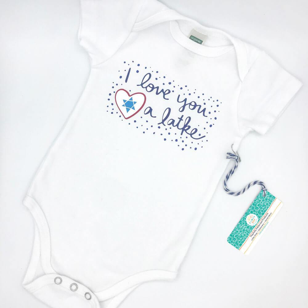 I Love You A Latke Organic Cotton Baby Onesie、mySite、topwebapps