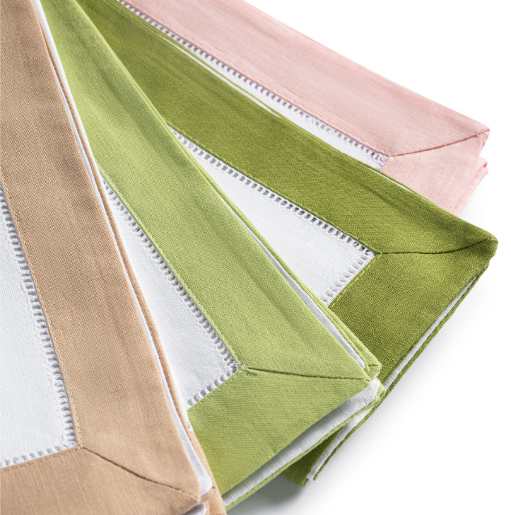  Colored Border Hemstitch Napkins Set of 6、mySite、elrpsem3k