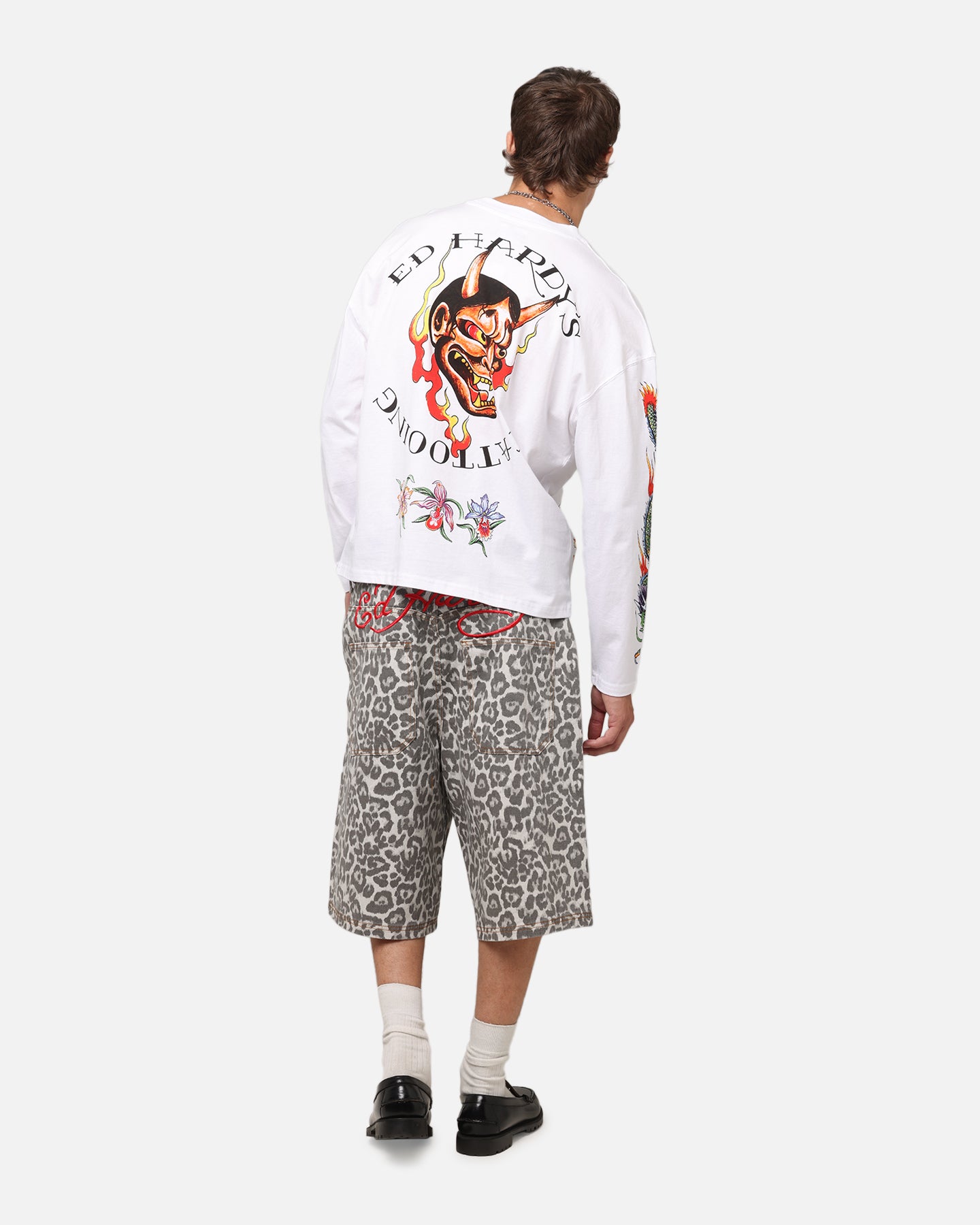 Ed Hardy Ed's Tattooing Long Sleeve T-Shirt Off White、mySite、zt4zffjzw