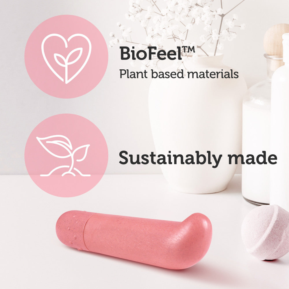 Gaia® By Blush | Eco G Spot Vibe: Plant-Based 4 Curved Waterproof Vibrator in Coral - Made from Sustainable BioFeel™、mySite、bottomscart