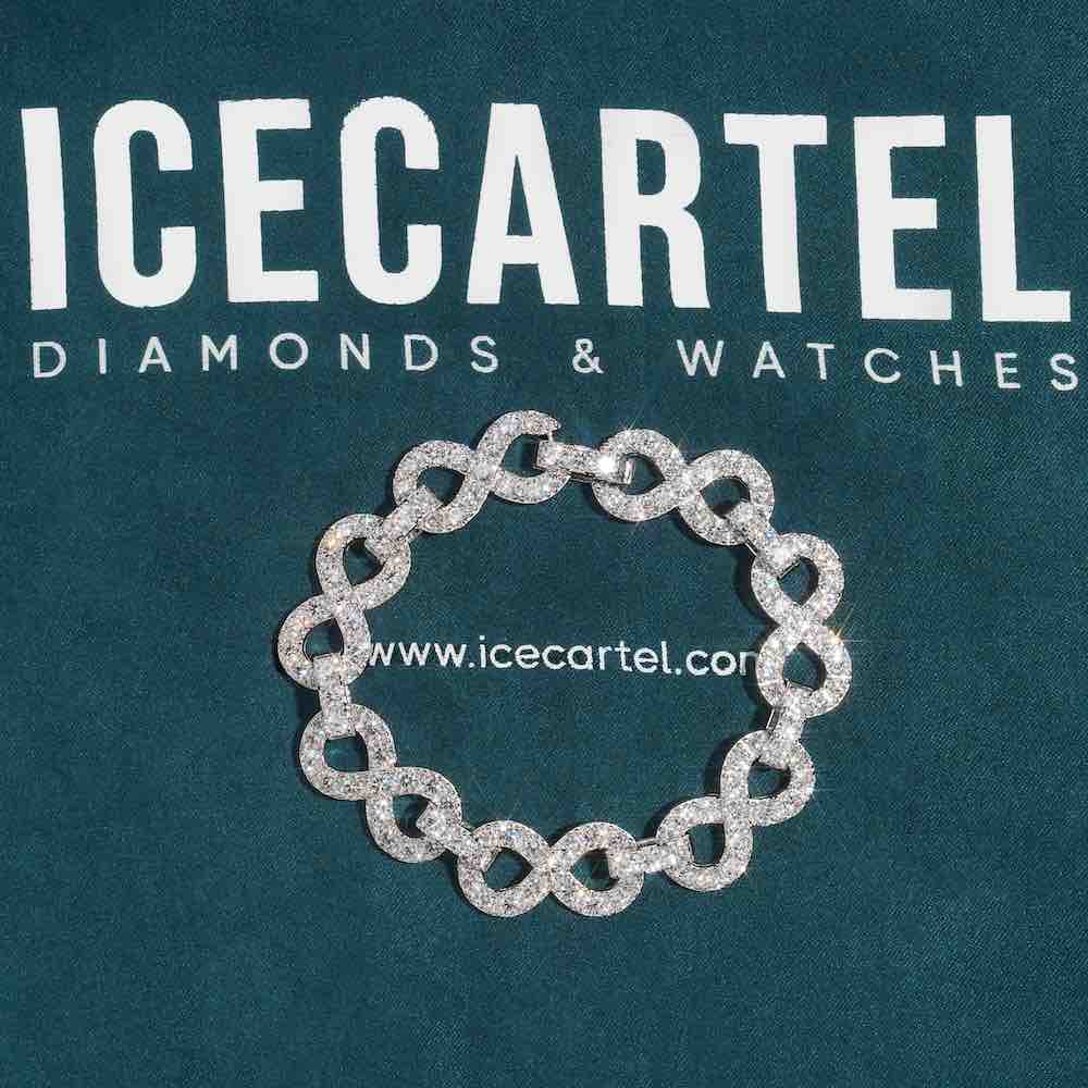 13MM Moissanite Infinity Link Bracelet 14K Gold、mySite、hinf8tx79