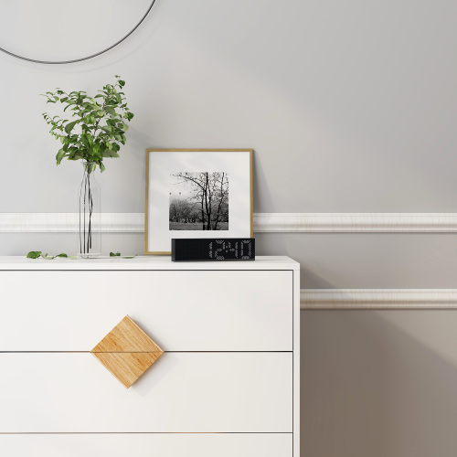 Solid wood square shape handle 2 doors sideboard、、casual