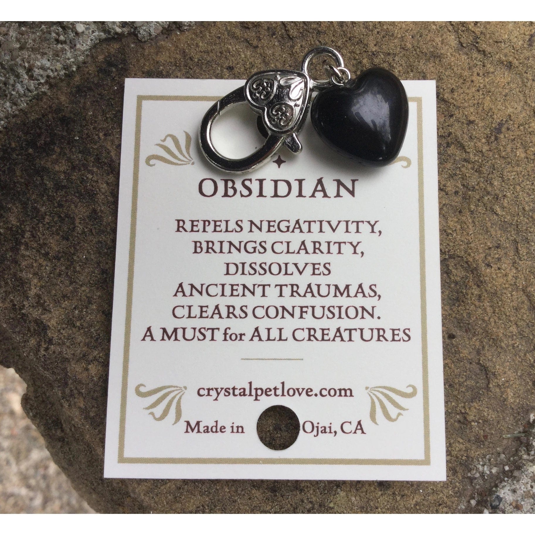 Black Obsidian Healing Pet Charm-Clarity Handmade、mySite、g9winljtr