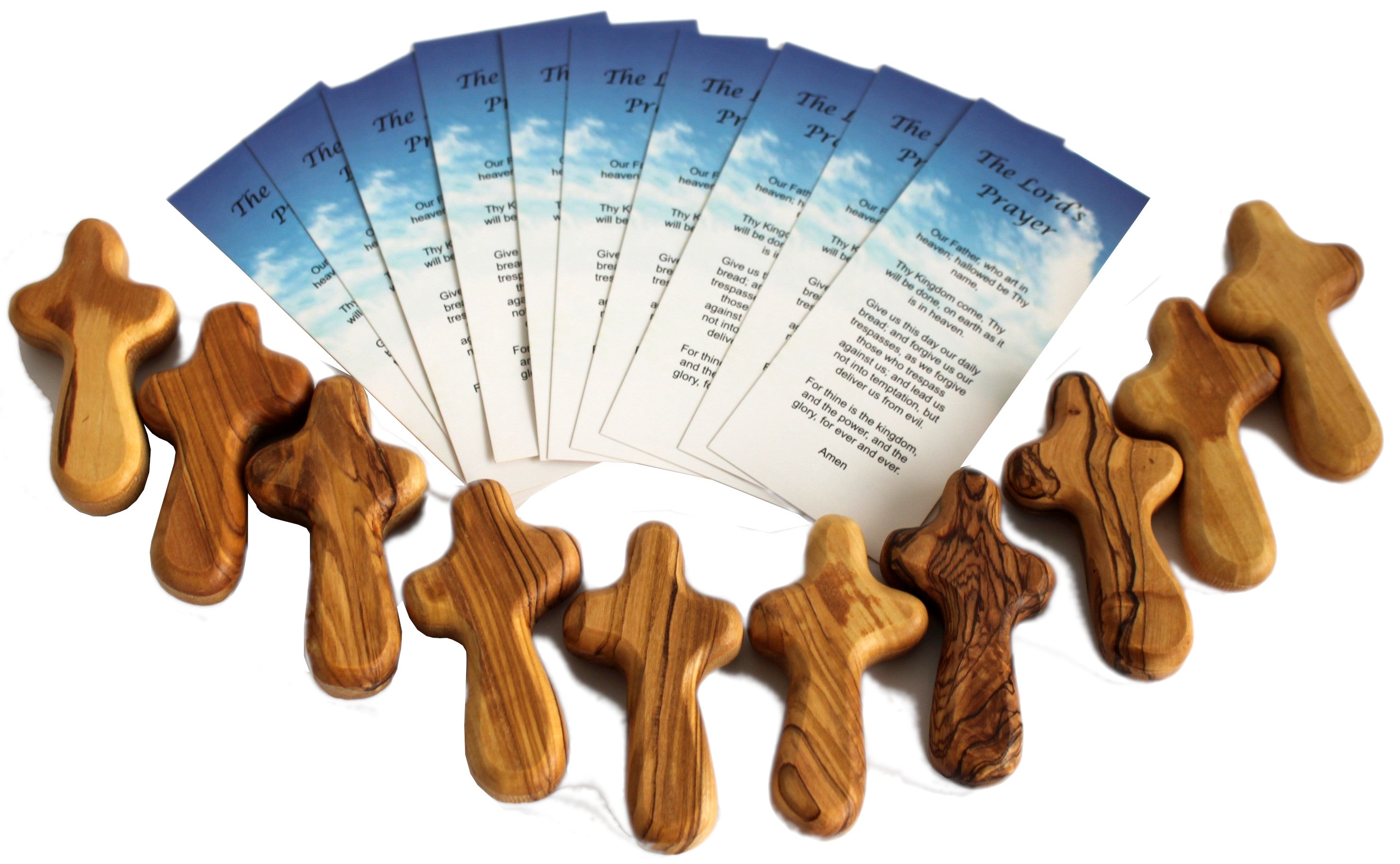  Holy Land Market 6 Small Olive Wood Pocket/Holding Crosses - 2.75 Inches each with Certificate from Bethlehem、mySite、elrpsem3k