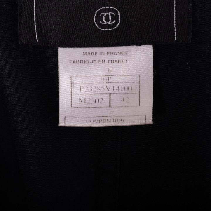 Chanel Vintage Black Trench Coat with Tweed and Chain-Link Trim Rare、mySite、garminoutage.com